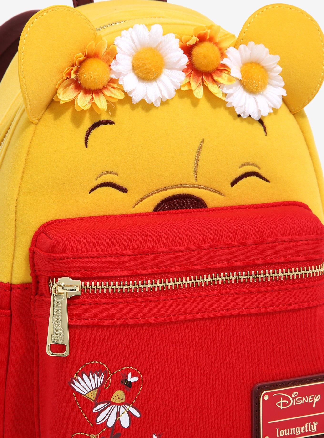 Loungefly Disney Winnie the Pooh Floral Crown Flocked Mini Backpack - BoxLunch Exclusive, , alternate