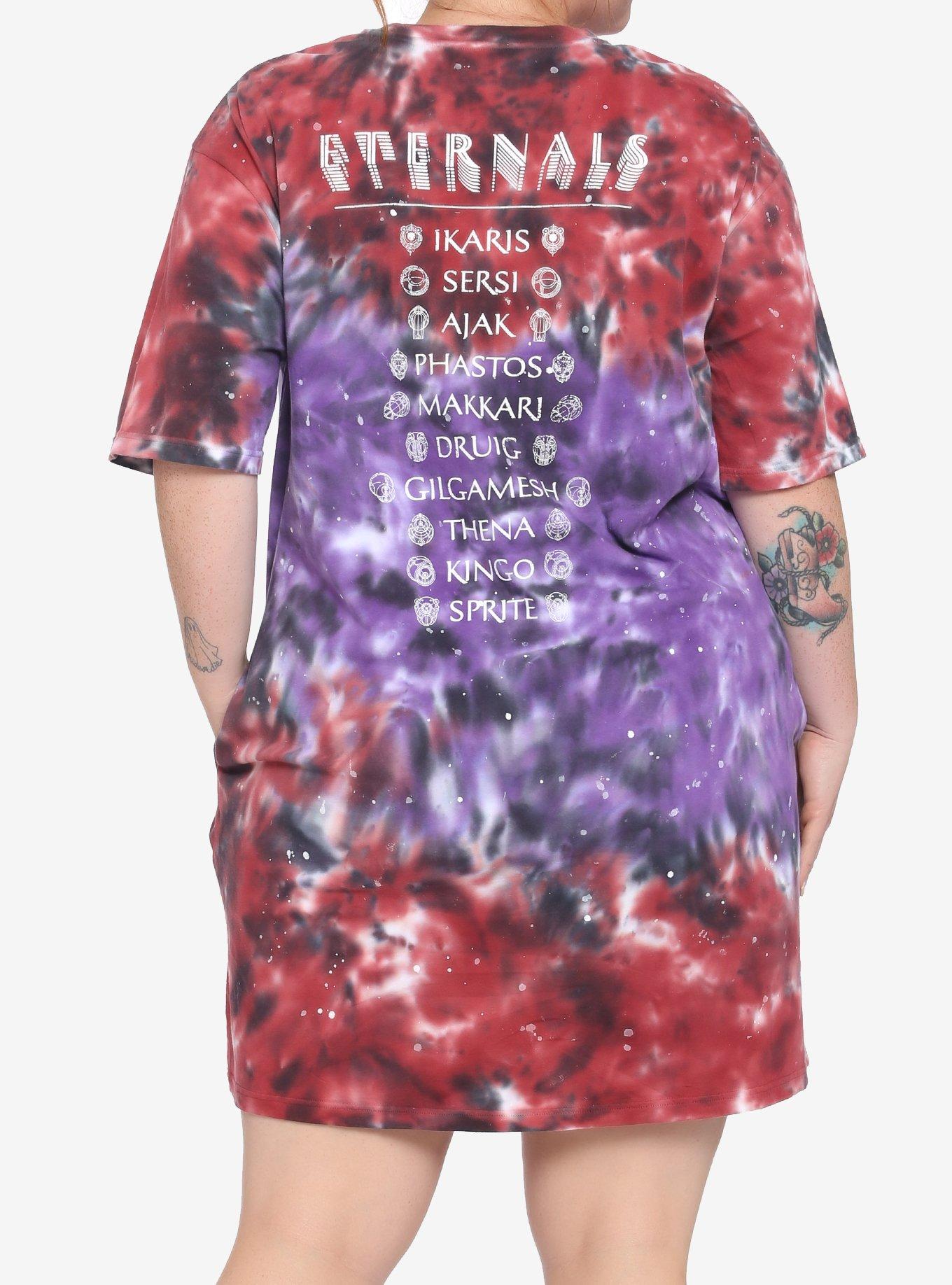 Her Universe Marvel Eternals Cosmic Tie-Dye T-Shirt Dress Plus Size, MULTI, alternate