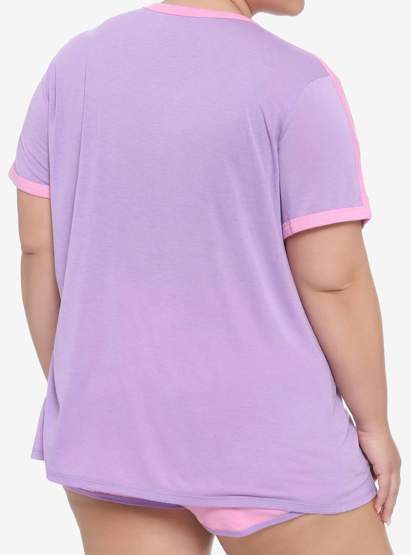 Fruits Basket Pastel Girls Shorts Pajama Set Plus Size, PINK, alternate