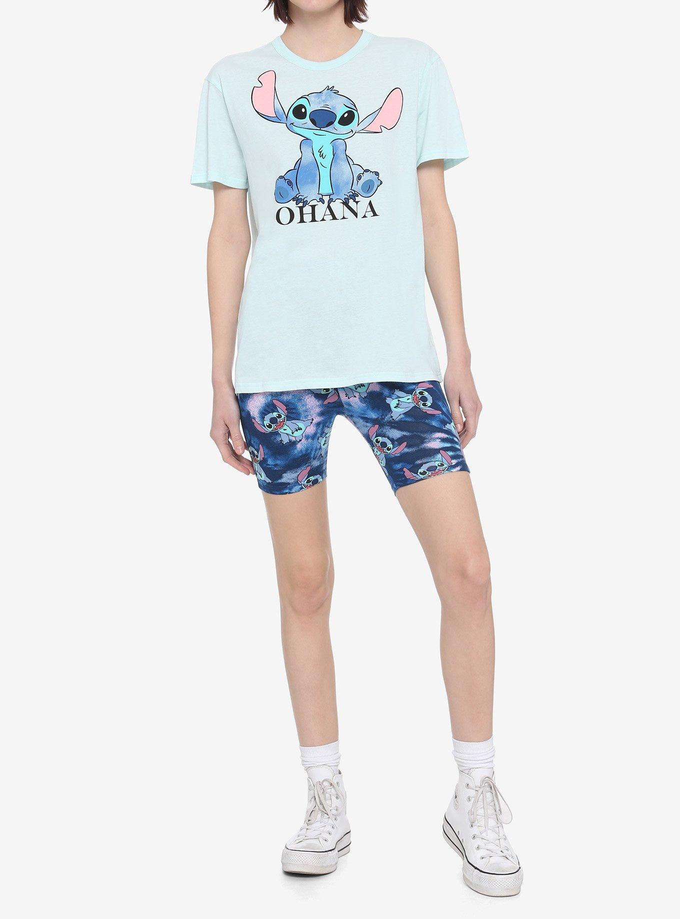 Disney Lilo & Stitch Ohana Girls T-Shirt & Biker Shorts Set, BLUE, alternate