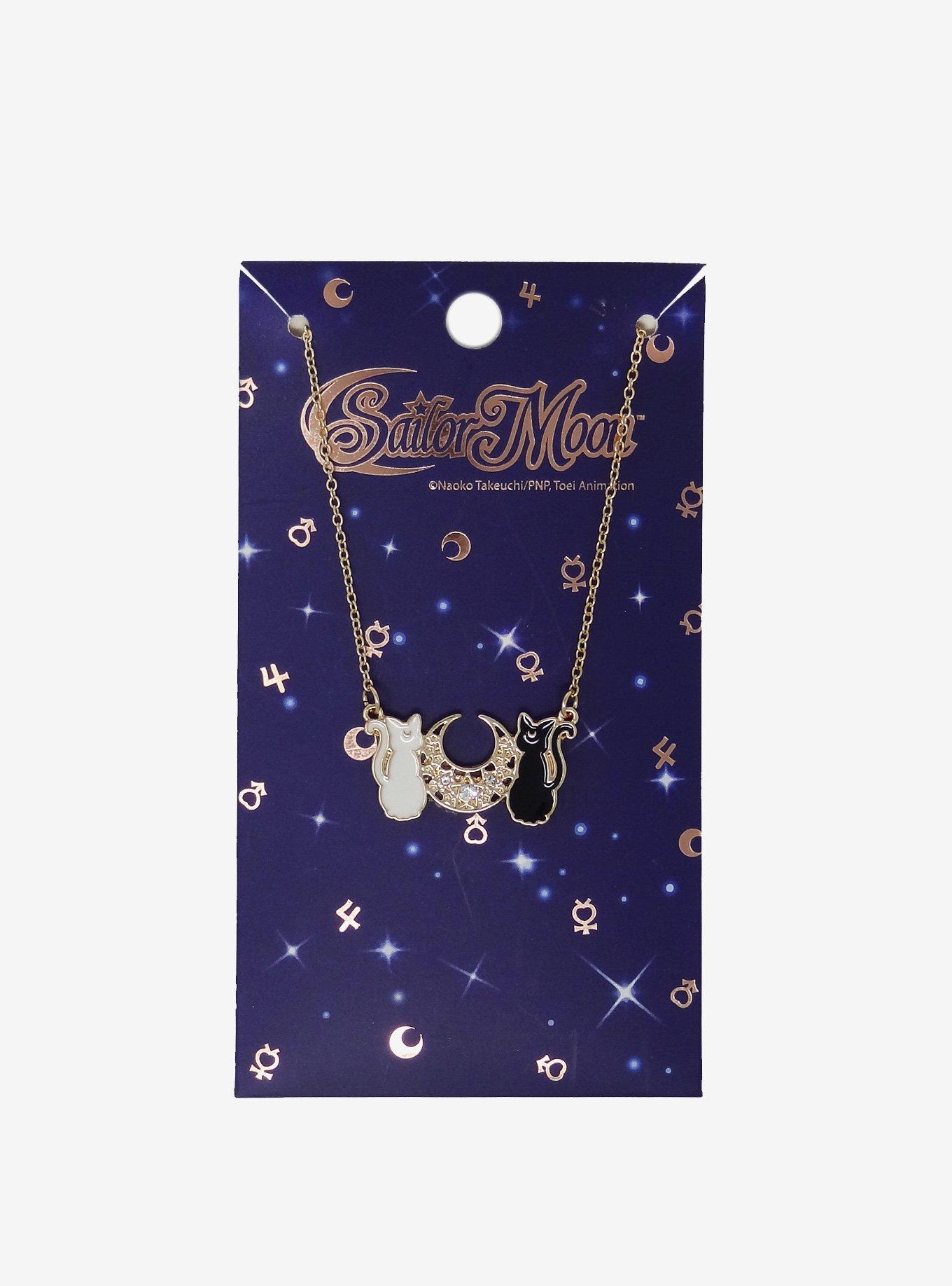 Sailor Moon Luna & Artemis Crescent Moon Necklace, , alternate