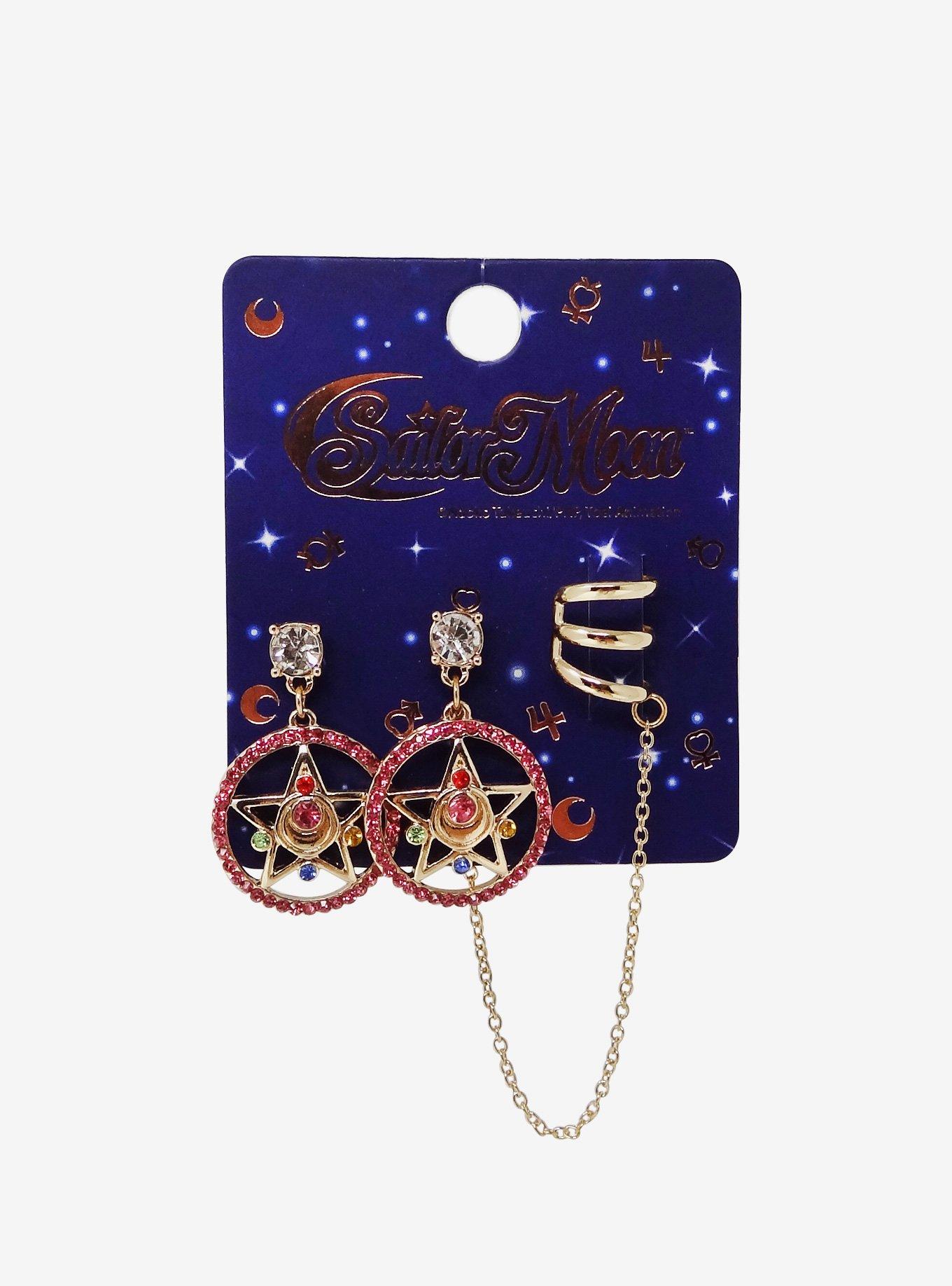 Sailor Moon Crystal Star Compact Bling Cuff Earring Set, , alternate