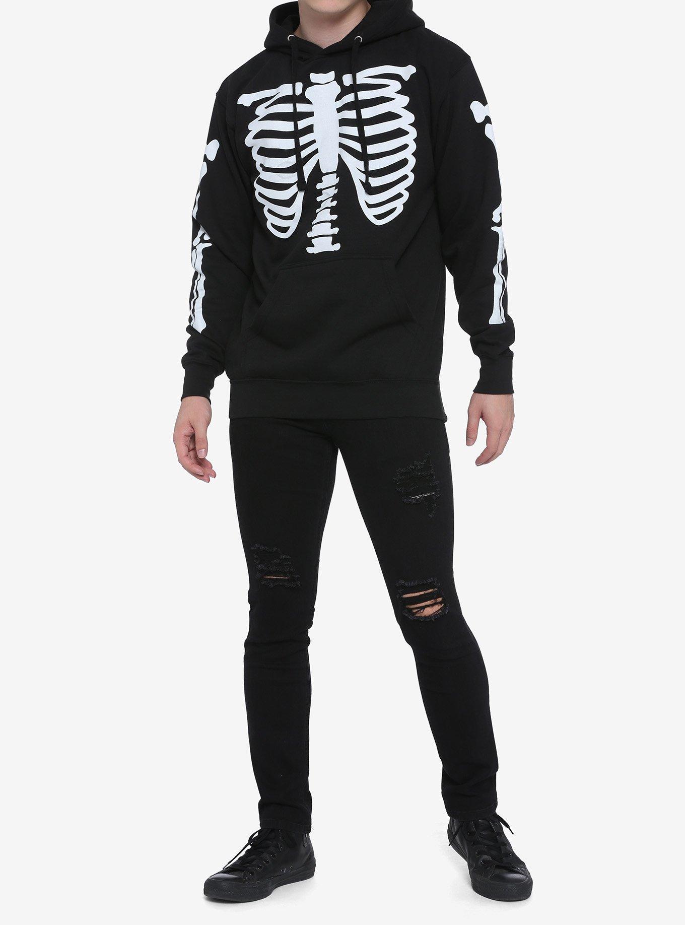 Skeleton Hoodie, BLACK, alternate