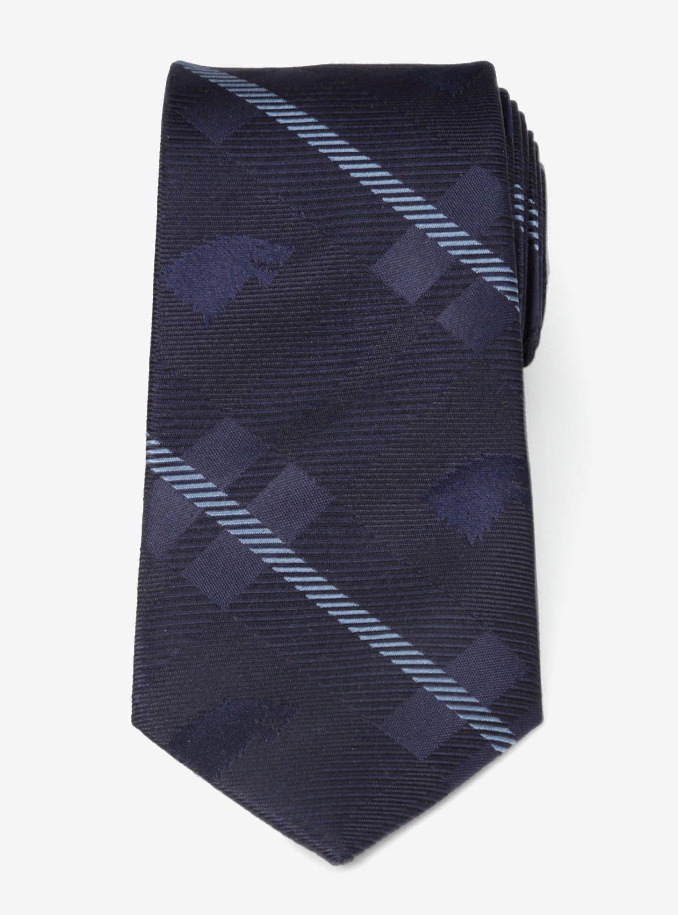 Game of Thrones Stark Direwolf Blue Plaid Silk Tie, , hi-res