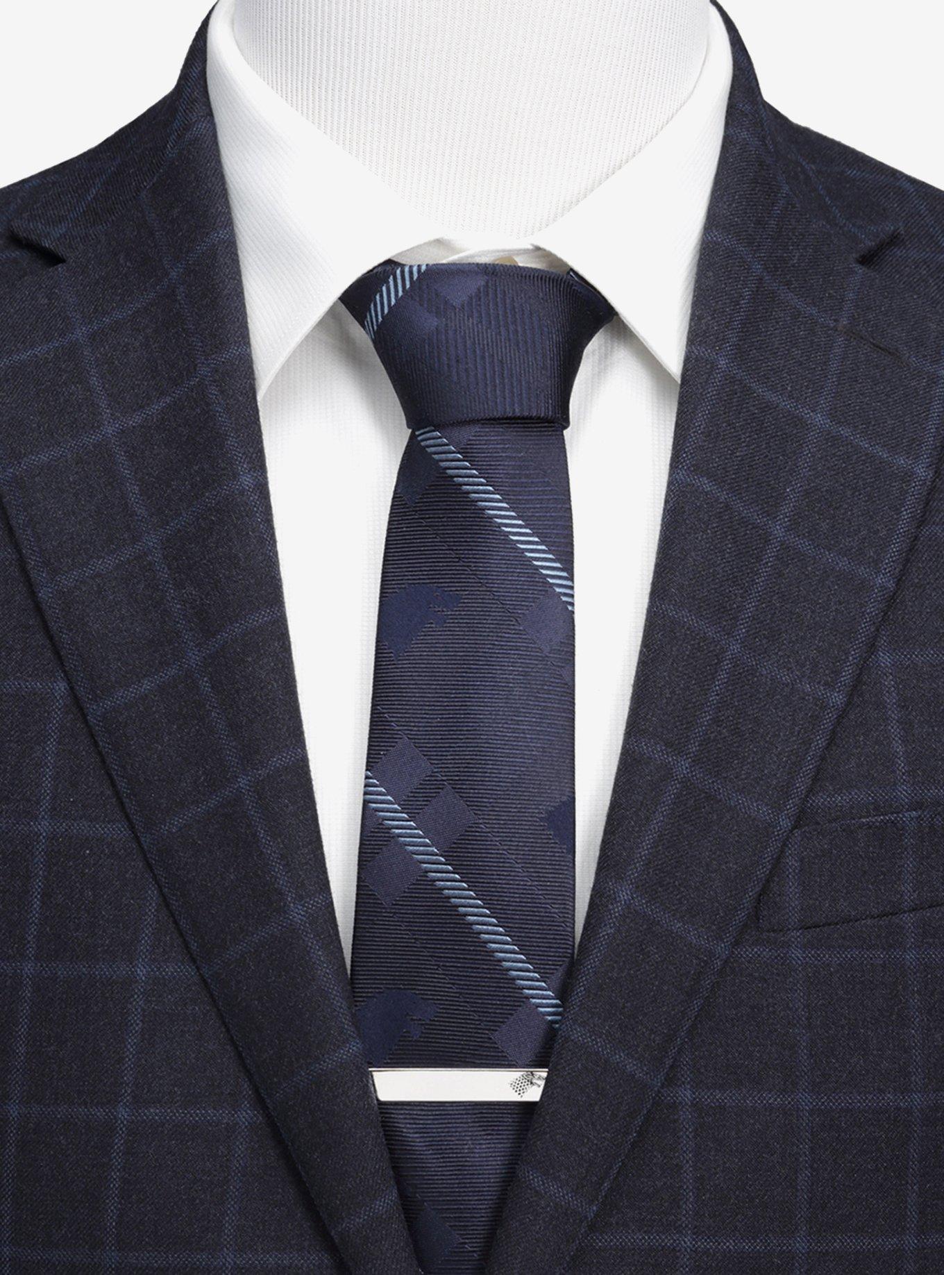 Game of Thrones Stark Direwolf Blue Plaid Silk Tie, , alternate