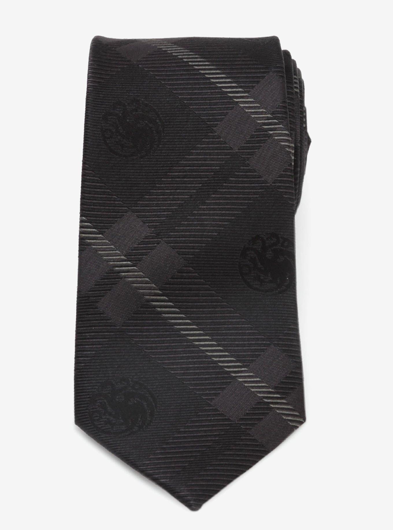 Game of Thrones Targaryen Dragon Black Plaid Silk Tie