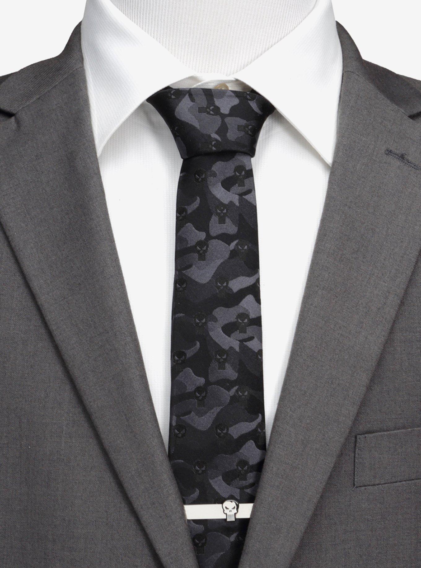 Marvel The Punisher Camo Black Silk Tie, , alternate