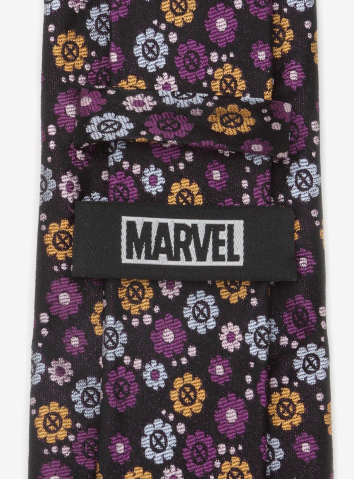 Marvel X-Men Floral Charcoal Tie