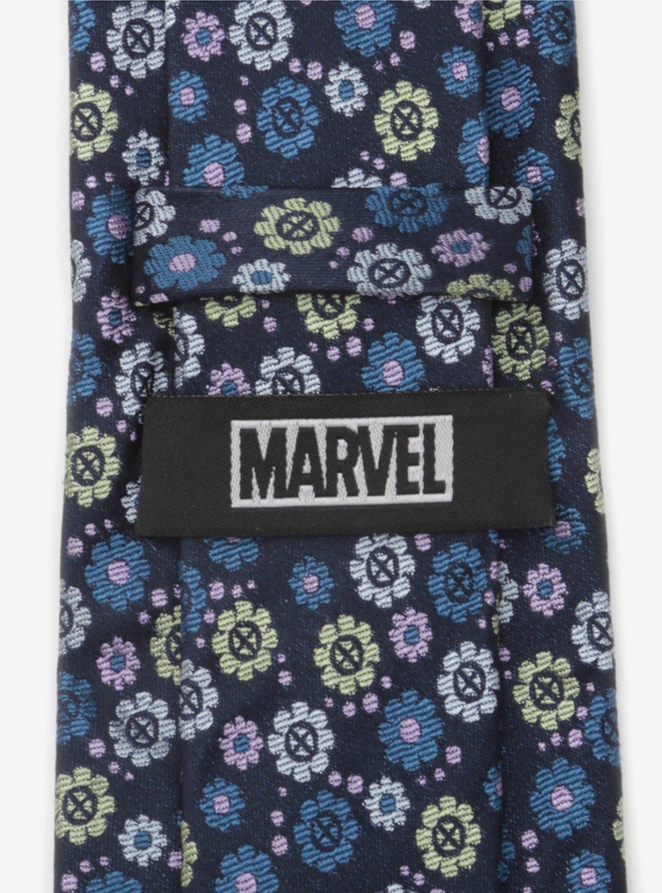 Marvel X-Men Floral Navy Tie, , alternate