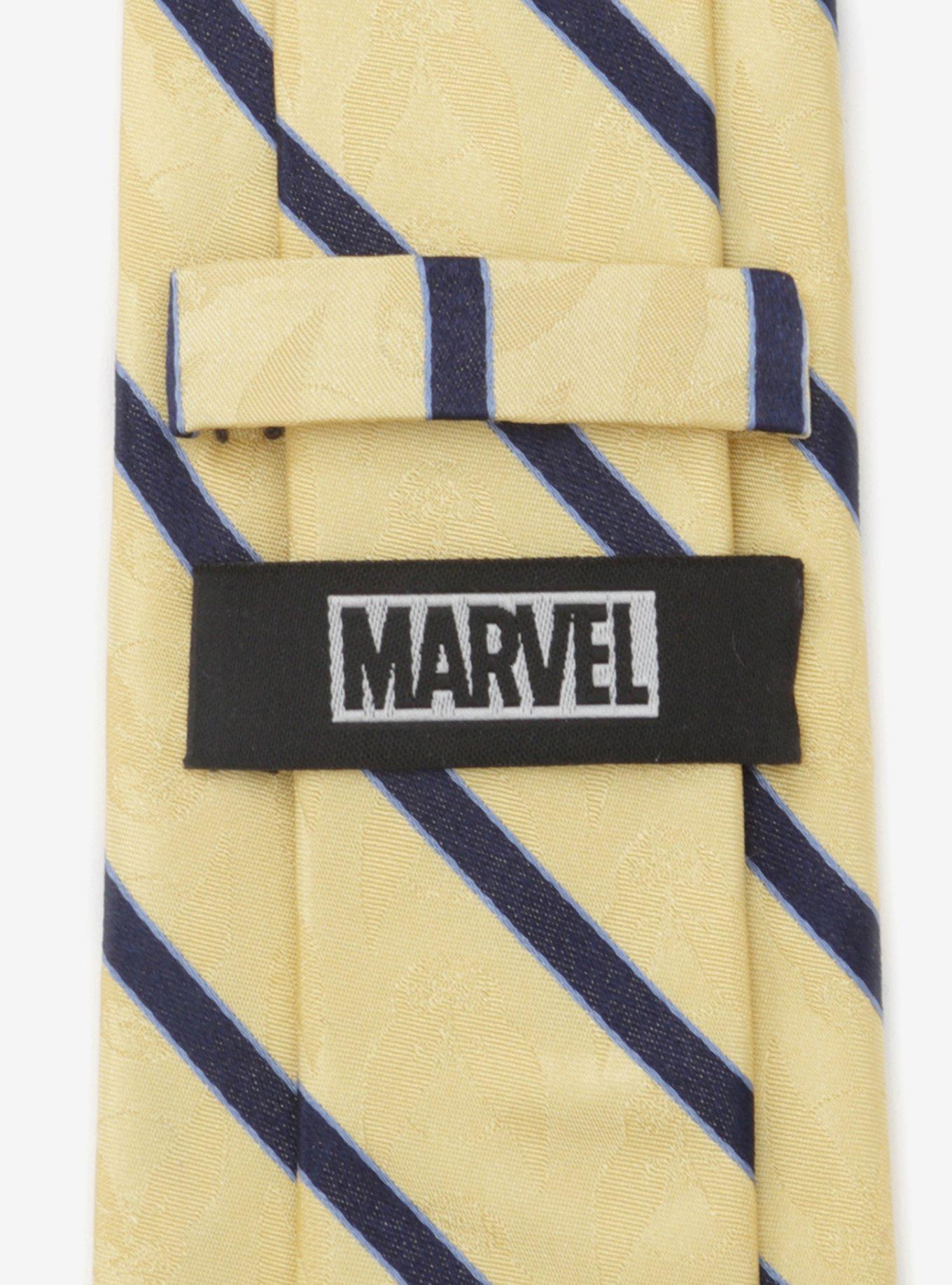 Marvel X-Men Wolverine Mask Yellow and Navy Silk Tie