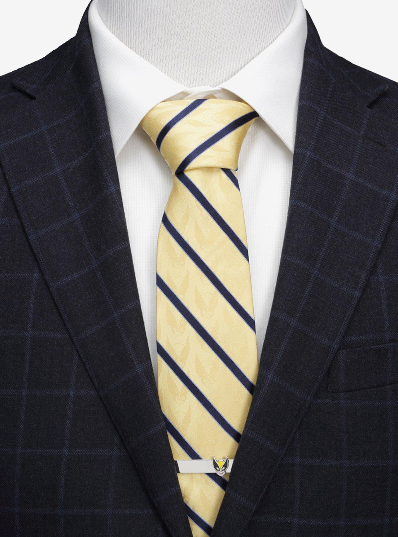 Marvel X-Men Wolverine Mask Yellow and Navy Silk Tie