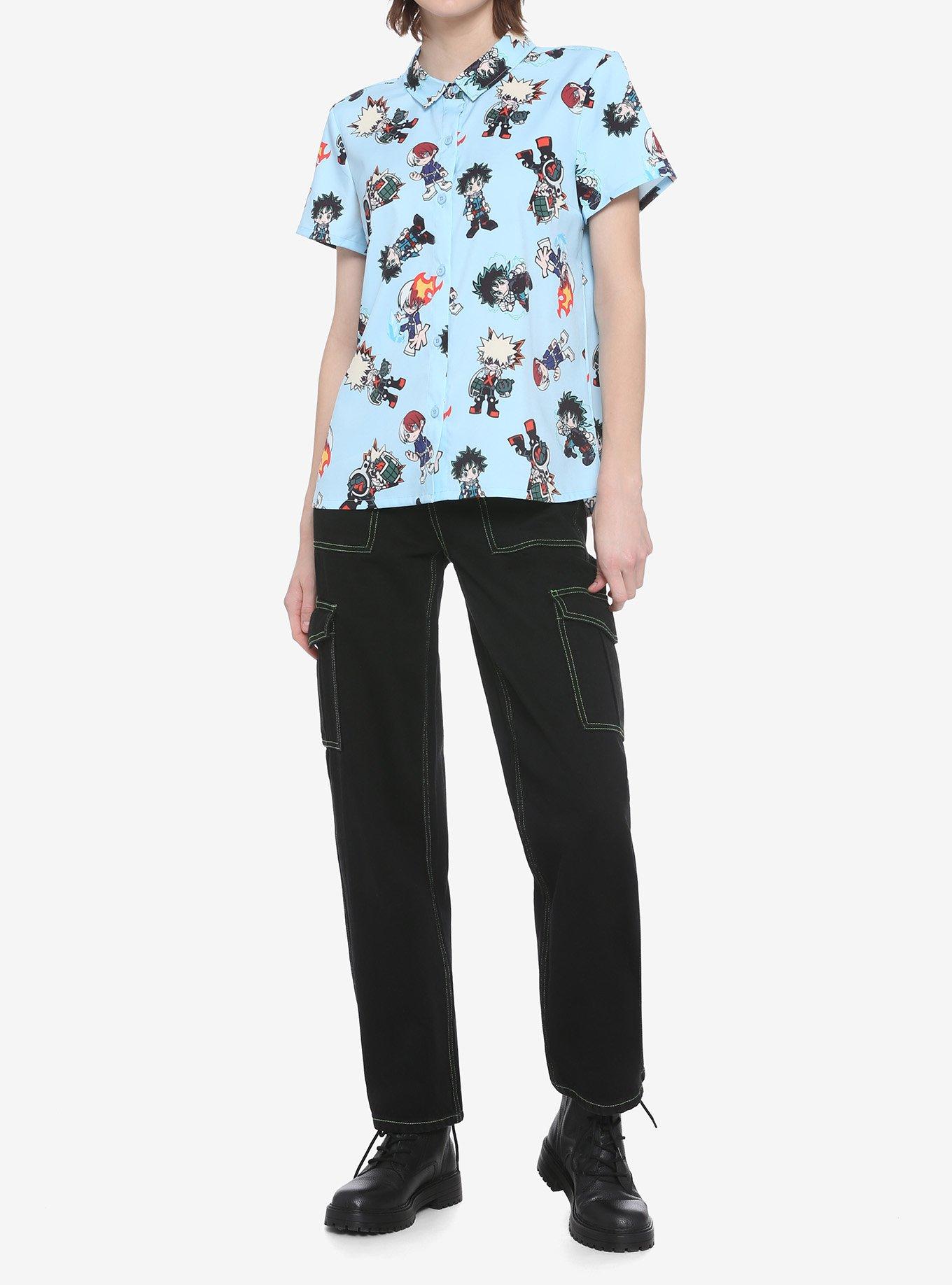 My Hero Academia Chibi Heroes Girls Woven Button-Up, MULTI, alternate