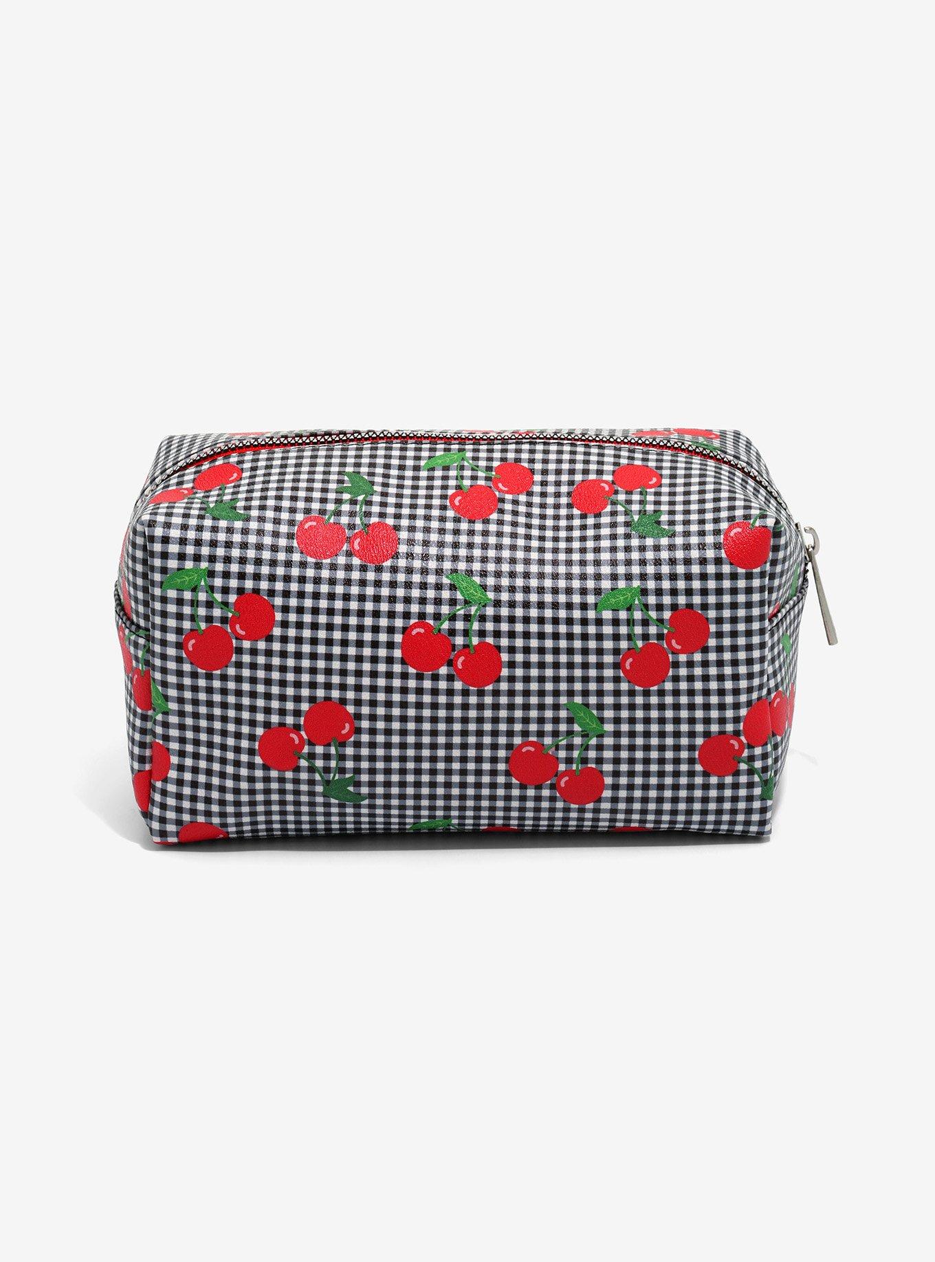 Cherry Gingham Makeup Bag, , alternate