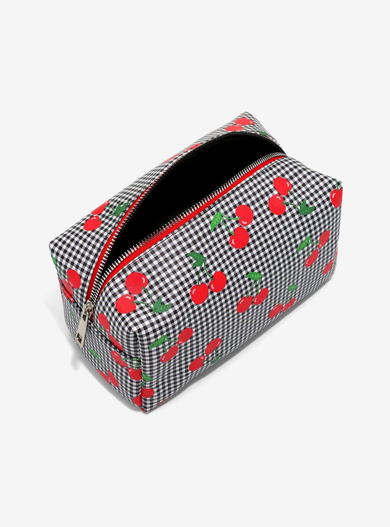 Cherry Gingham Makeup Bag, , alternate