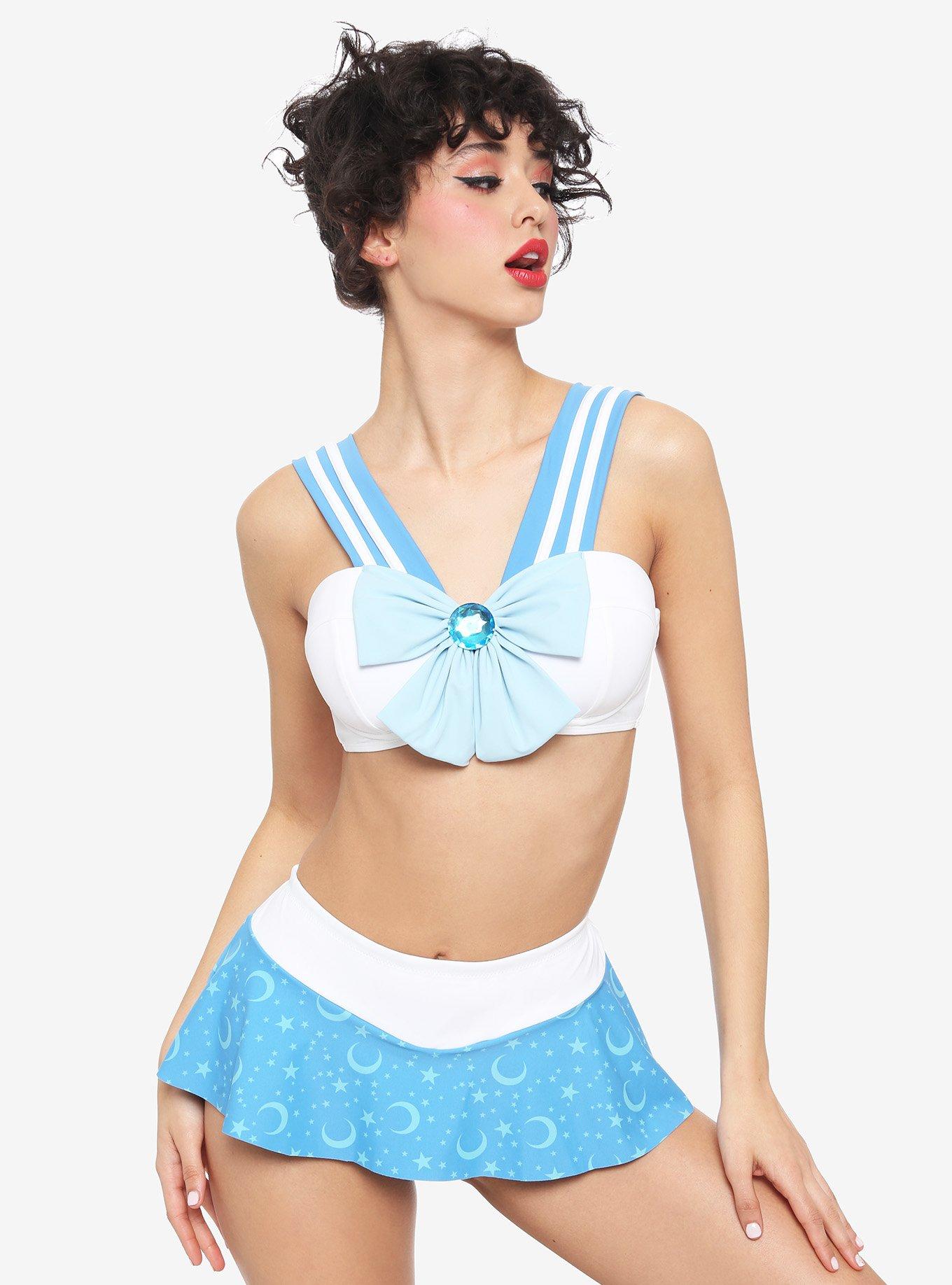 Sailor Moon Sailor Mercury Cosplay Swim Top, MULTI, alternate