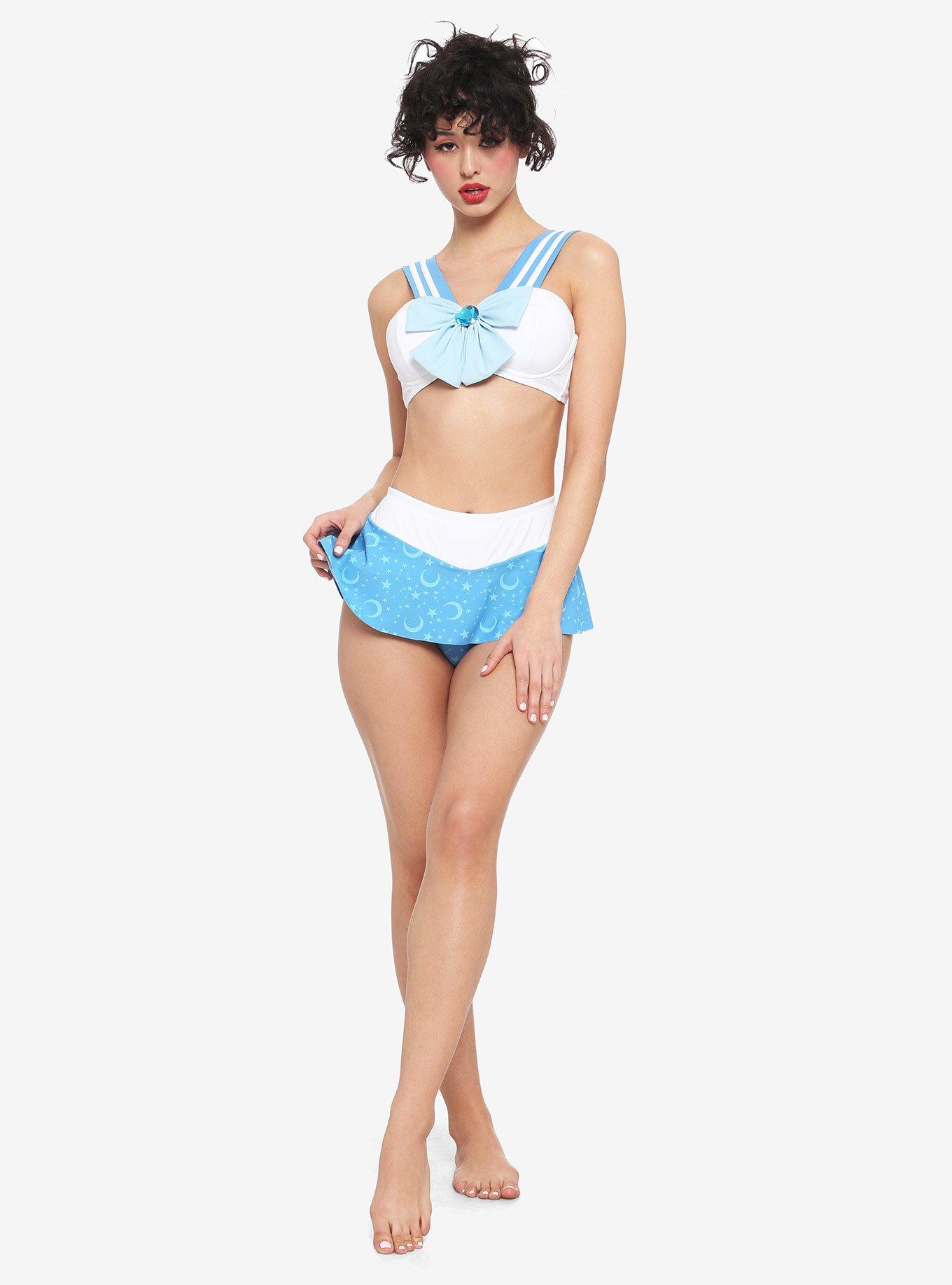 Sailor Moon Sailor Mercury Cosplay Swim Top, MULTI, alternate