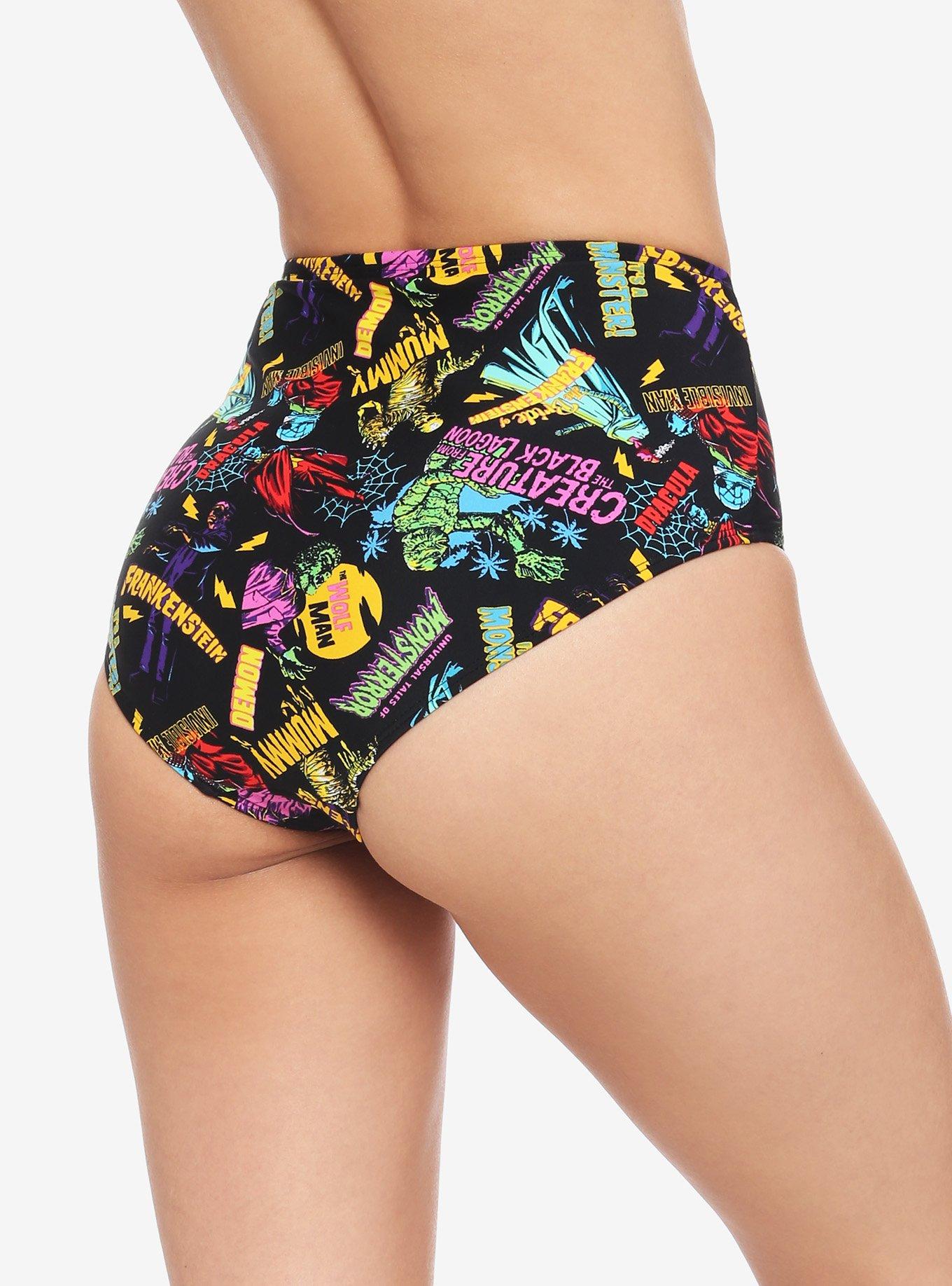 Universal Monsters High-Waisted Swim Bottoms, MULTI, alternate