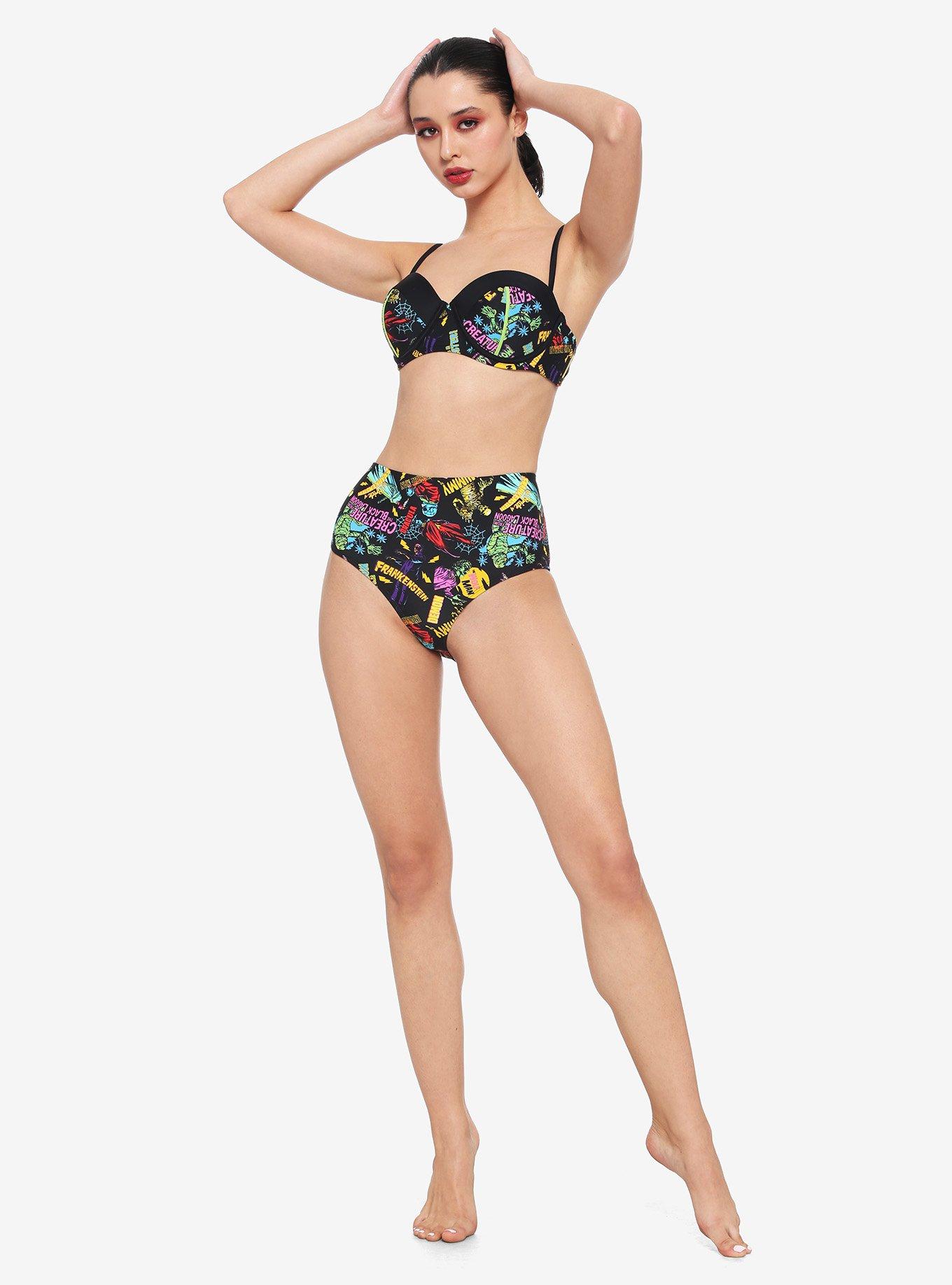 Universal Monsters High-Waisted Swim Bottoms, MULTI, alternate