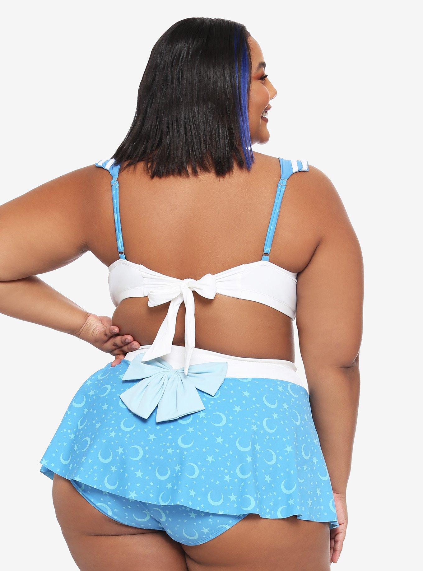 Sailor Moon Sailor Mercury Cosplay Swim Top Plus Size, MULTI, alternate