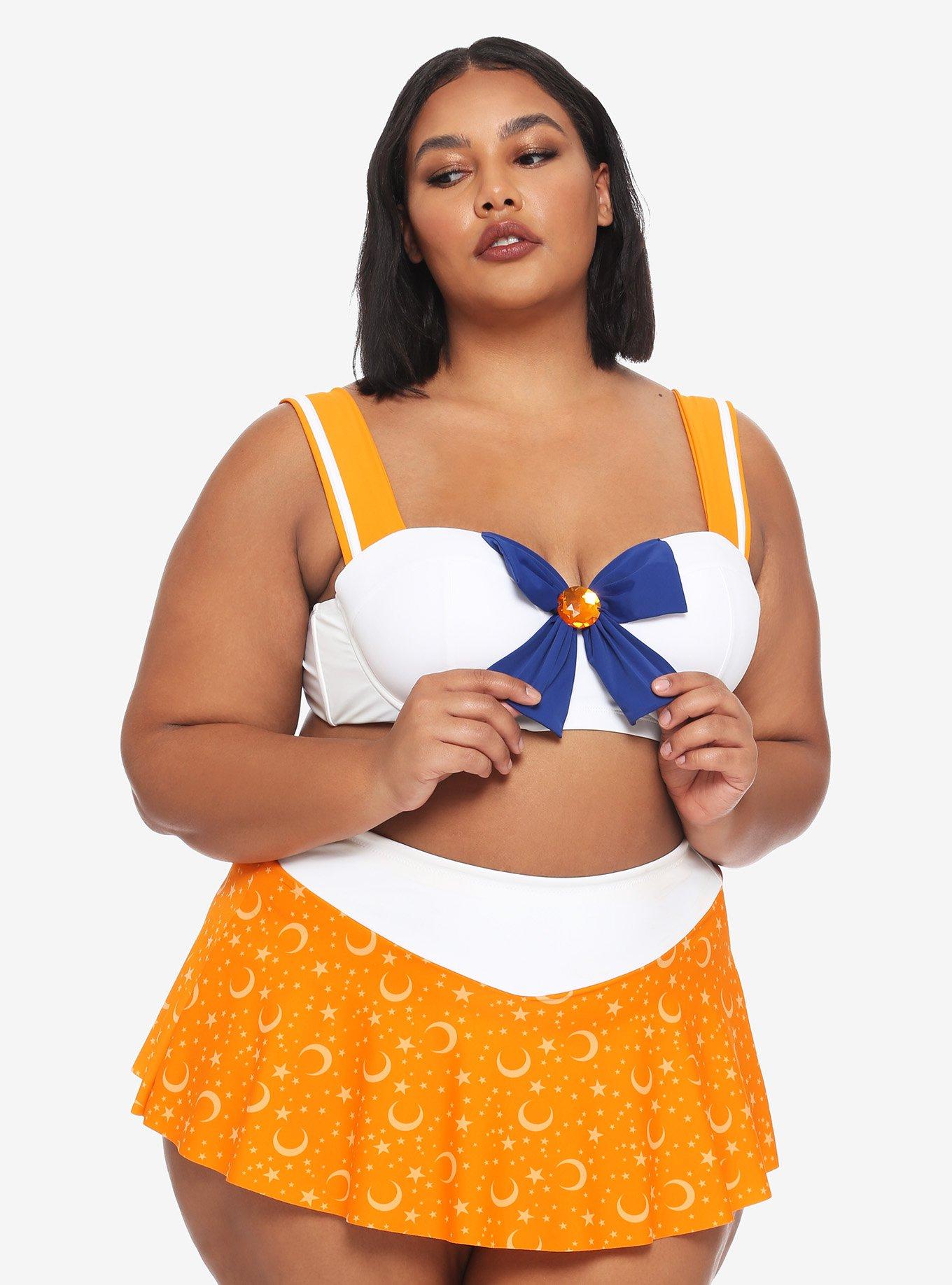 Sailor Moon Sailor Venus Cosplay Swim Top Plus Size, MULTI, alternate