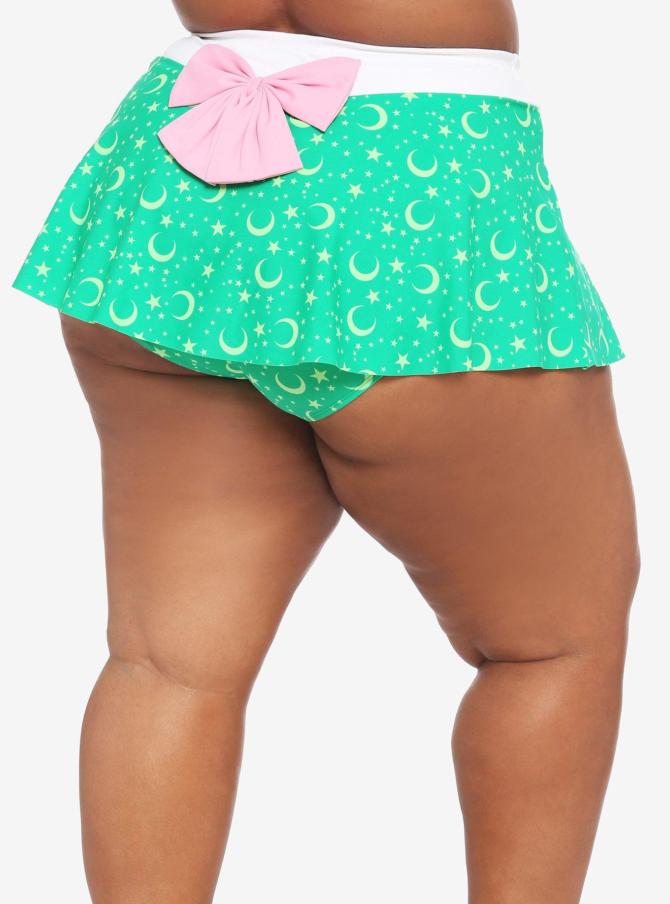 Sailor Moon Sailor Jupiter Cosplay Skirted Swim Bottoms Plus Size, MULTI, alternate