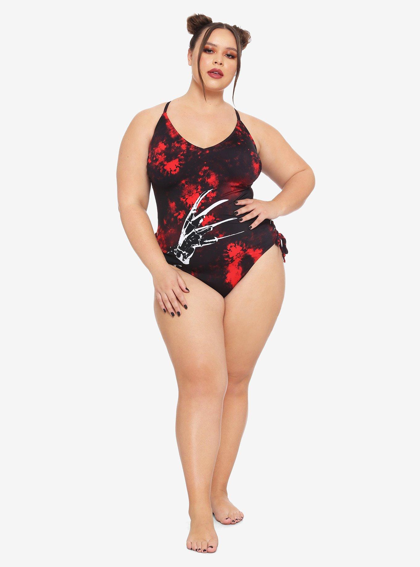 A Nightmare On Elm Street Freddy Glove Swimsuit Plus Size, BLACK, alternate