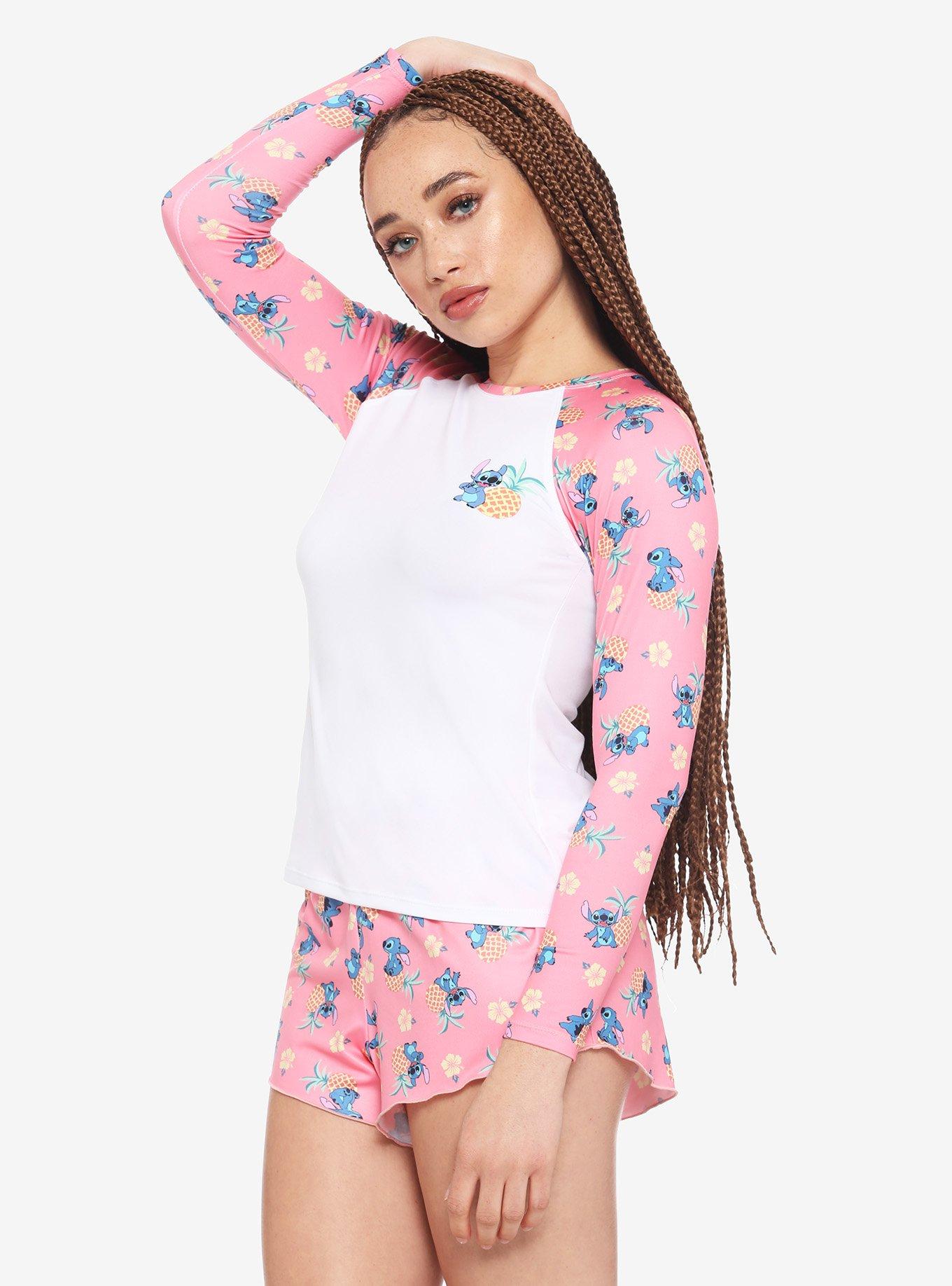 Disney Lilo & Stitch Pineapple Stitch Girls Rash Guard, MULTI, alternate