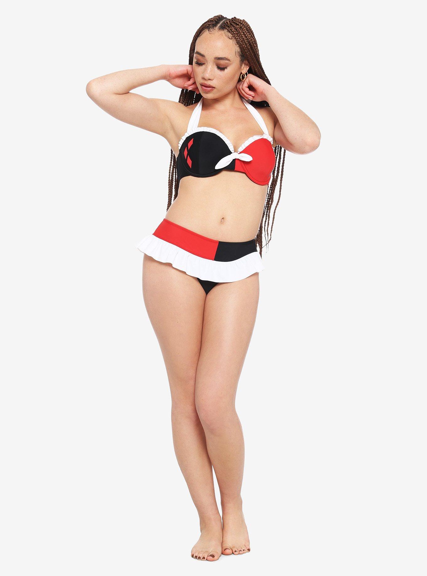 DC Comics Harley Quinn Skirted Swim Bottoms, MULTI, alternate