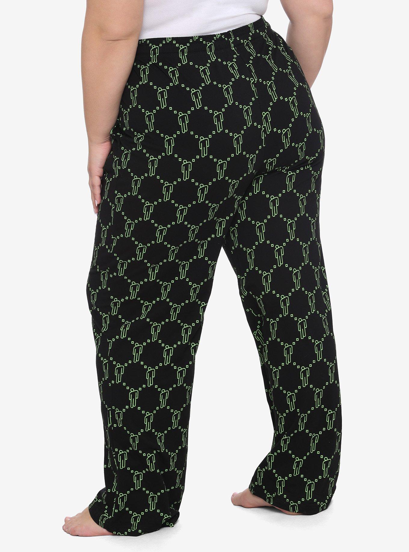 Billie Eilish Blohsh Girls Pajama Pants Plus Size, GREEN, alternate