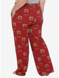 Queen Logo Girls Pajama Pants Plus Size, RED, alternate