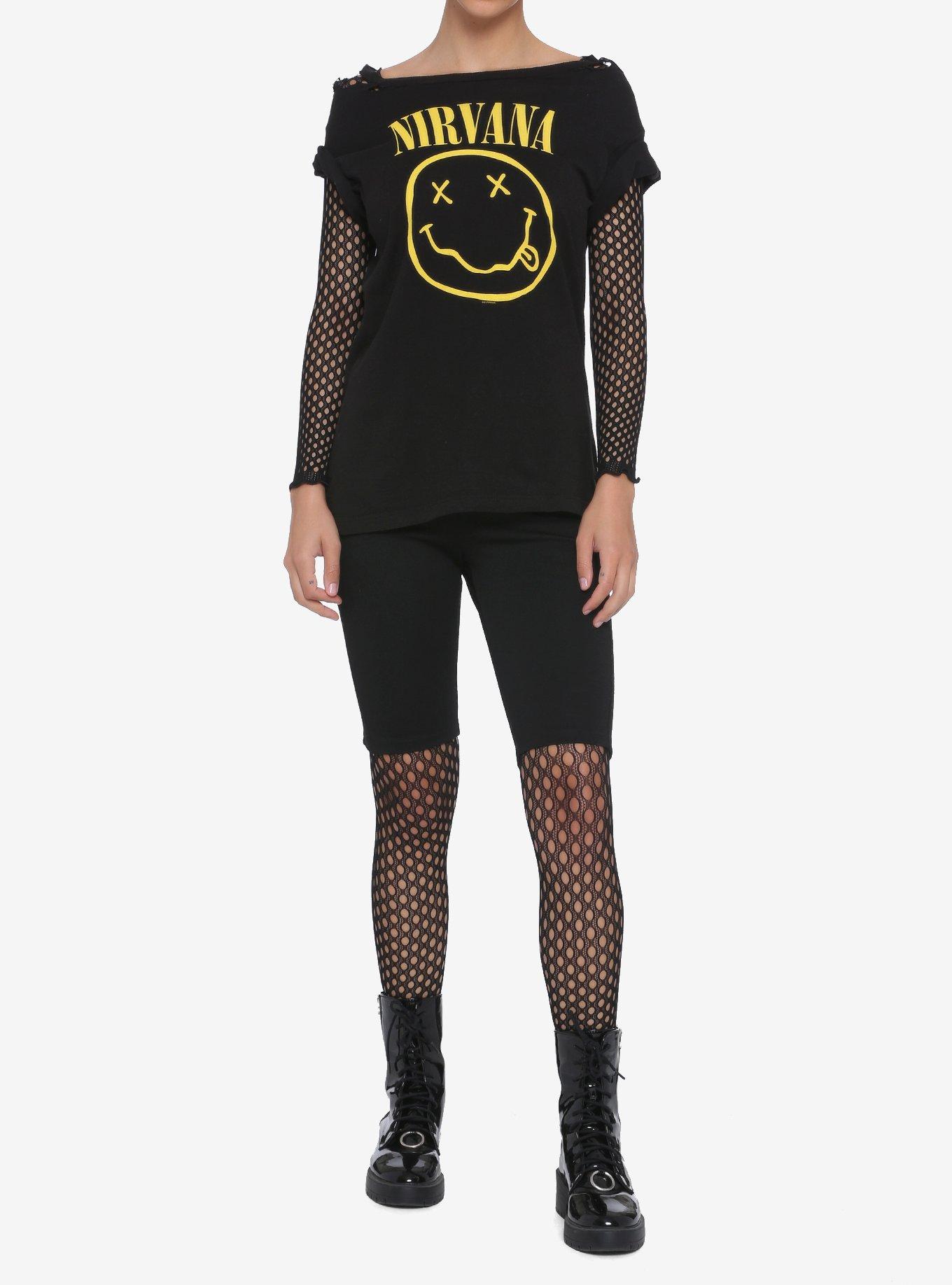 Black Fishnet Long-Sleeve Bodysuit, , alternate