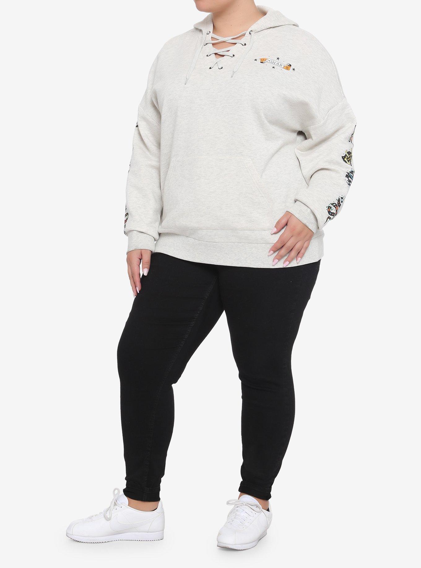 Harry Potter Animal Silhouettes Lace-Up Hoodie Plus Size, MULTI, alternate