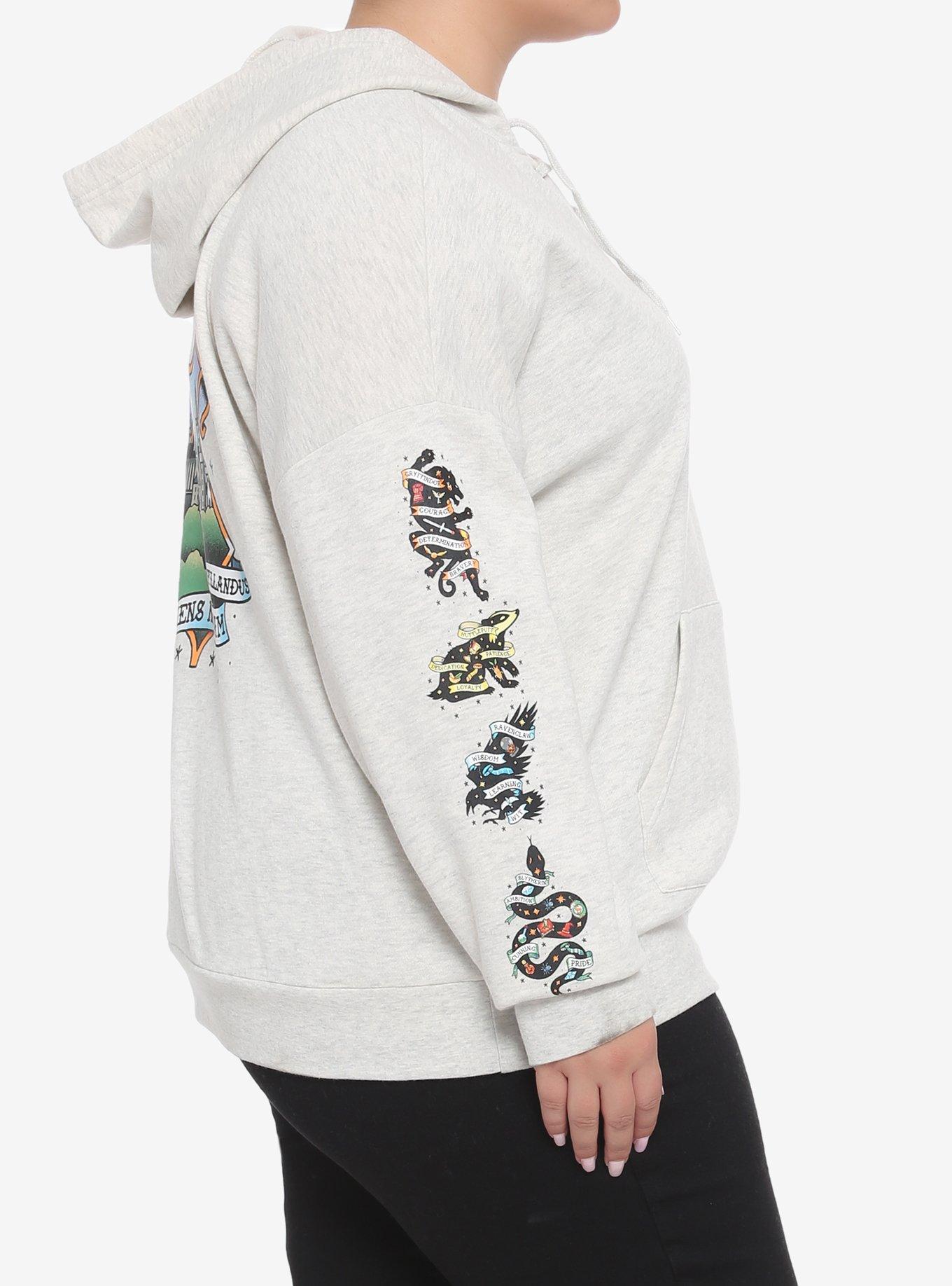 Harry Potter Animal Silhouettes Lace-Up Hoodie Plus Size, MULTI, alternate
