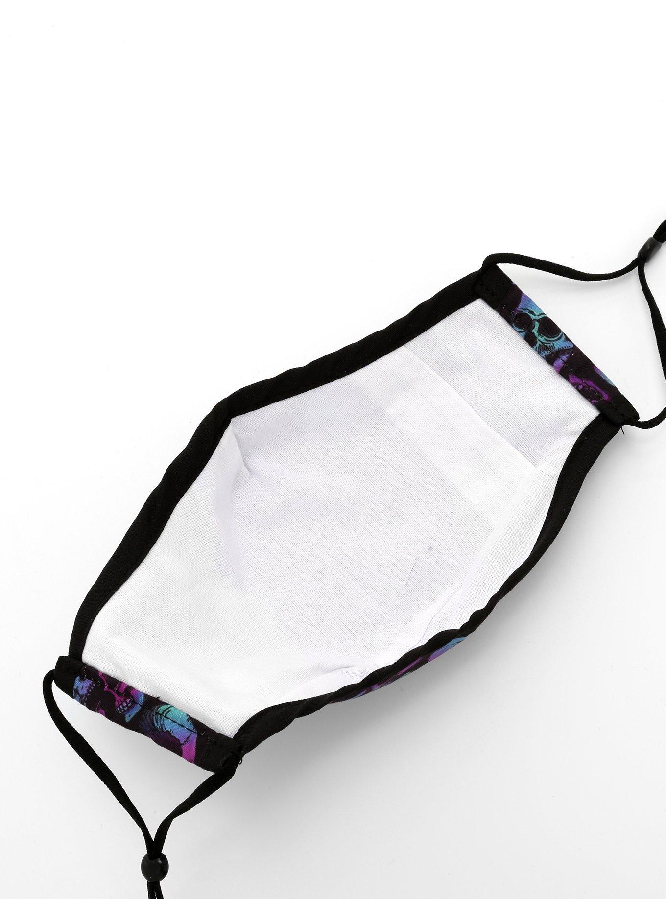 Purple Blue Skull Fashion Face Mask, , alternate