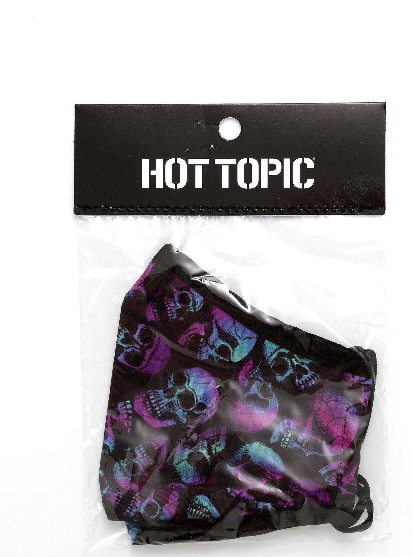 Purple Blue Skull Fashion Face Mask, , alternate