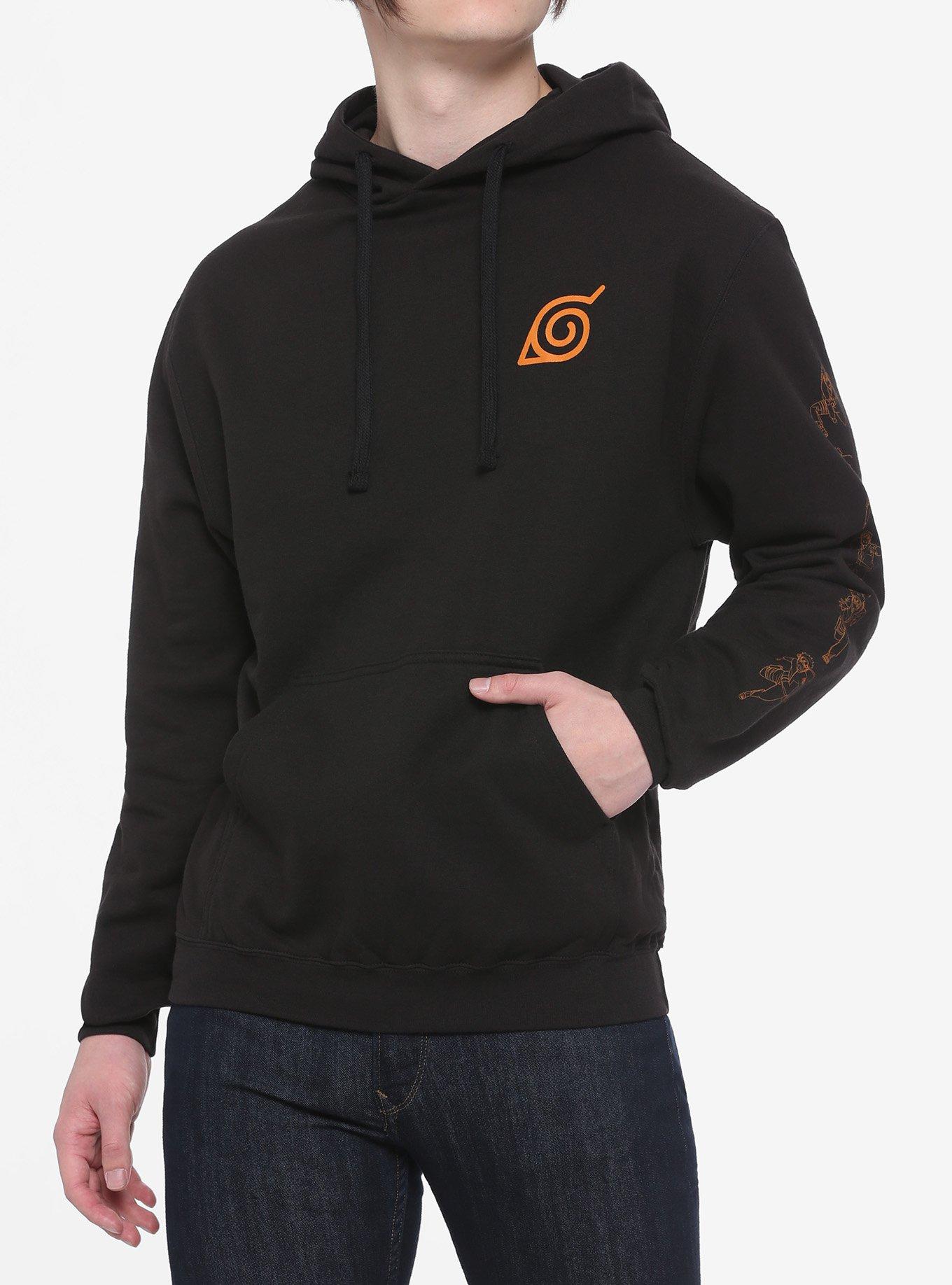 Naruto Shippuden Orange Outline Hoodie, ORANGE, alternate