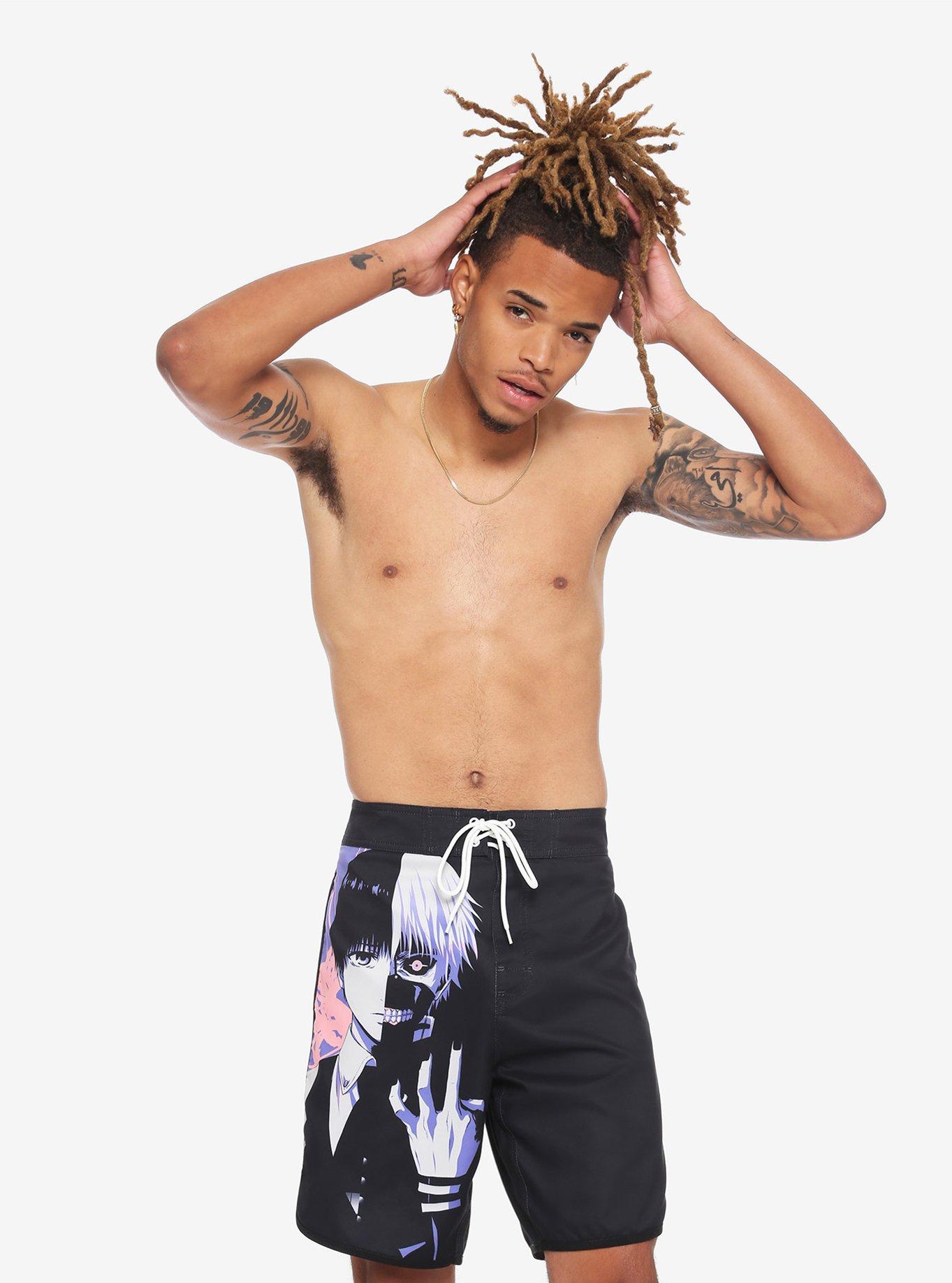 Tokyo Ghoul Kaneki Split Swim Trunks, MULTI, alternate