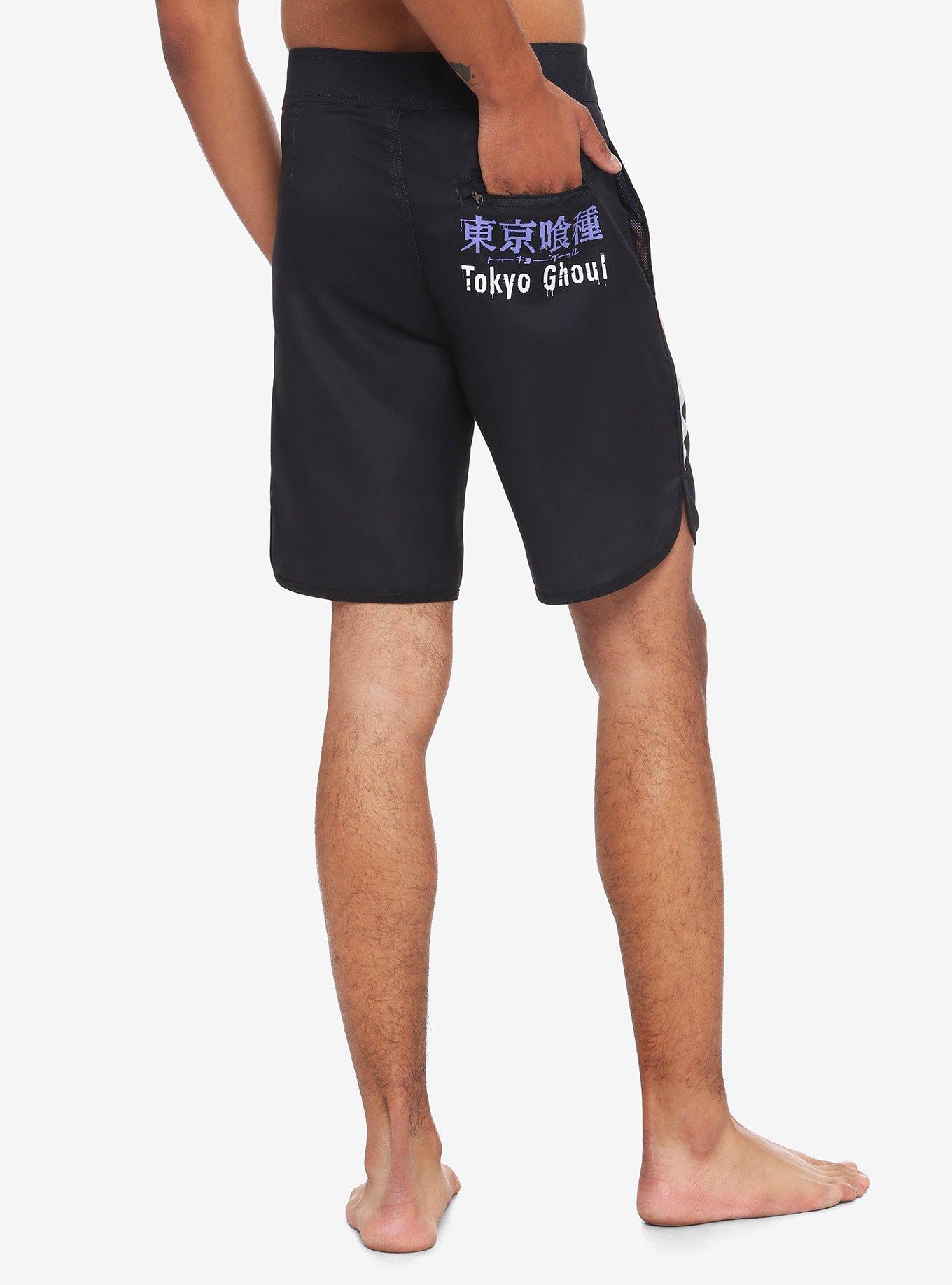 Tokyo Ghoul Kaneki Split Swim Trunks, MULTI, alternate