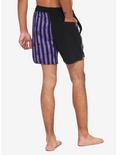 Beetlejuice Purple & Black Stripe Swim Trunks, MULTI, alternate