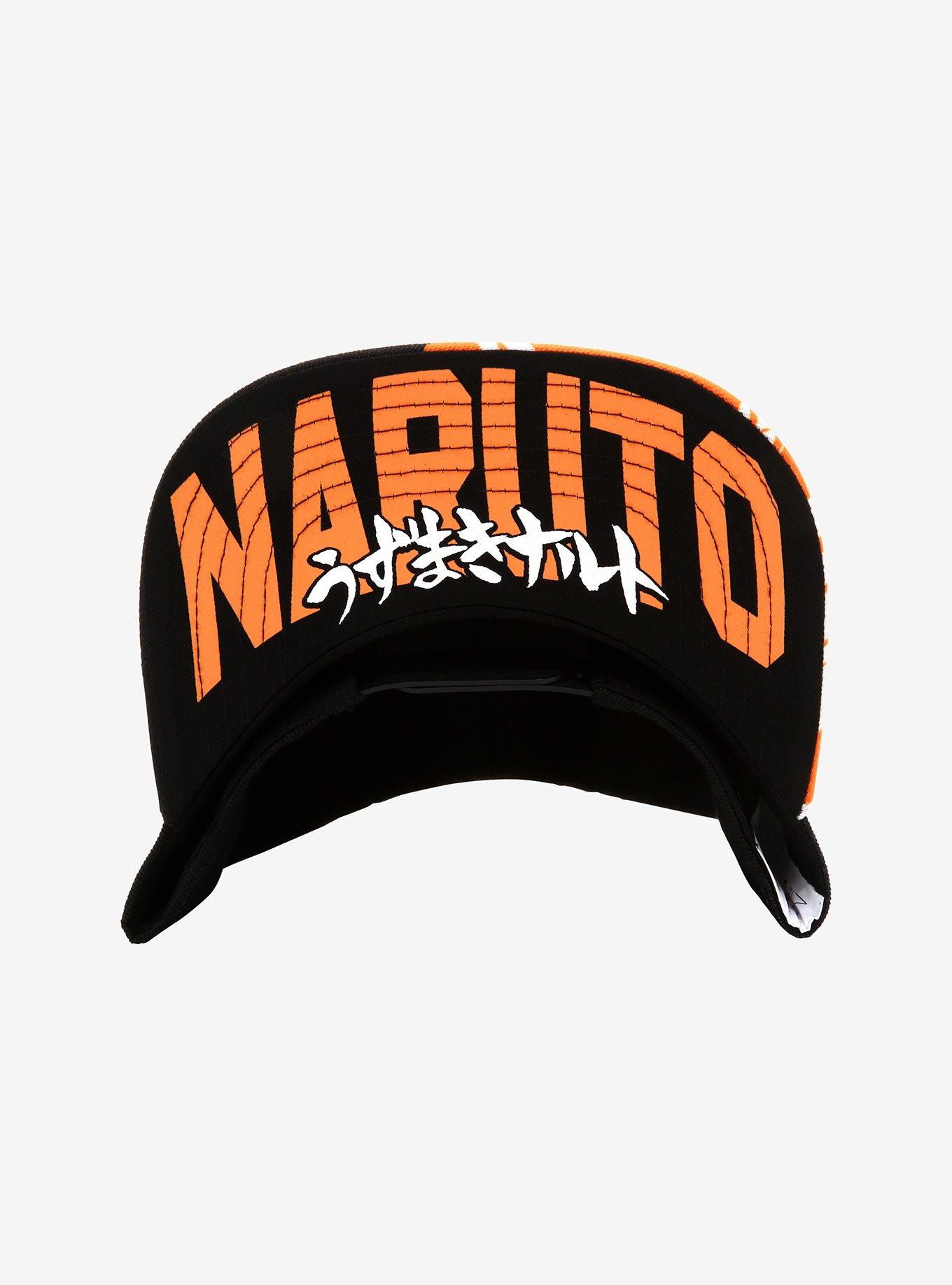 Naruto Shippuden Orange & White Photo Snapback Hat, , alternate