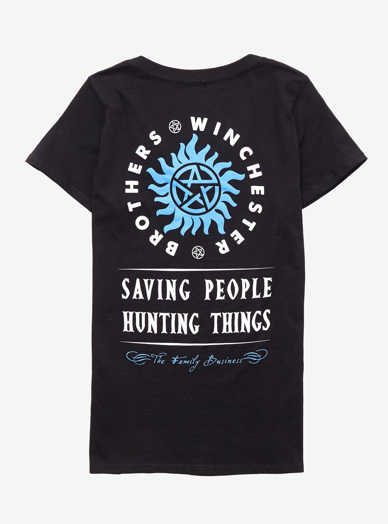 Supernatural Blue & White Family Business Girls T-Shirt, MULTI, alternate