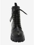 Double Zipper Chain Black Combat Boots, MULTI, alternate