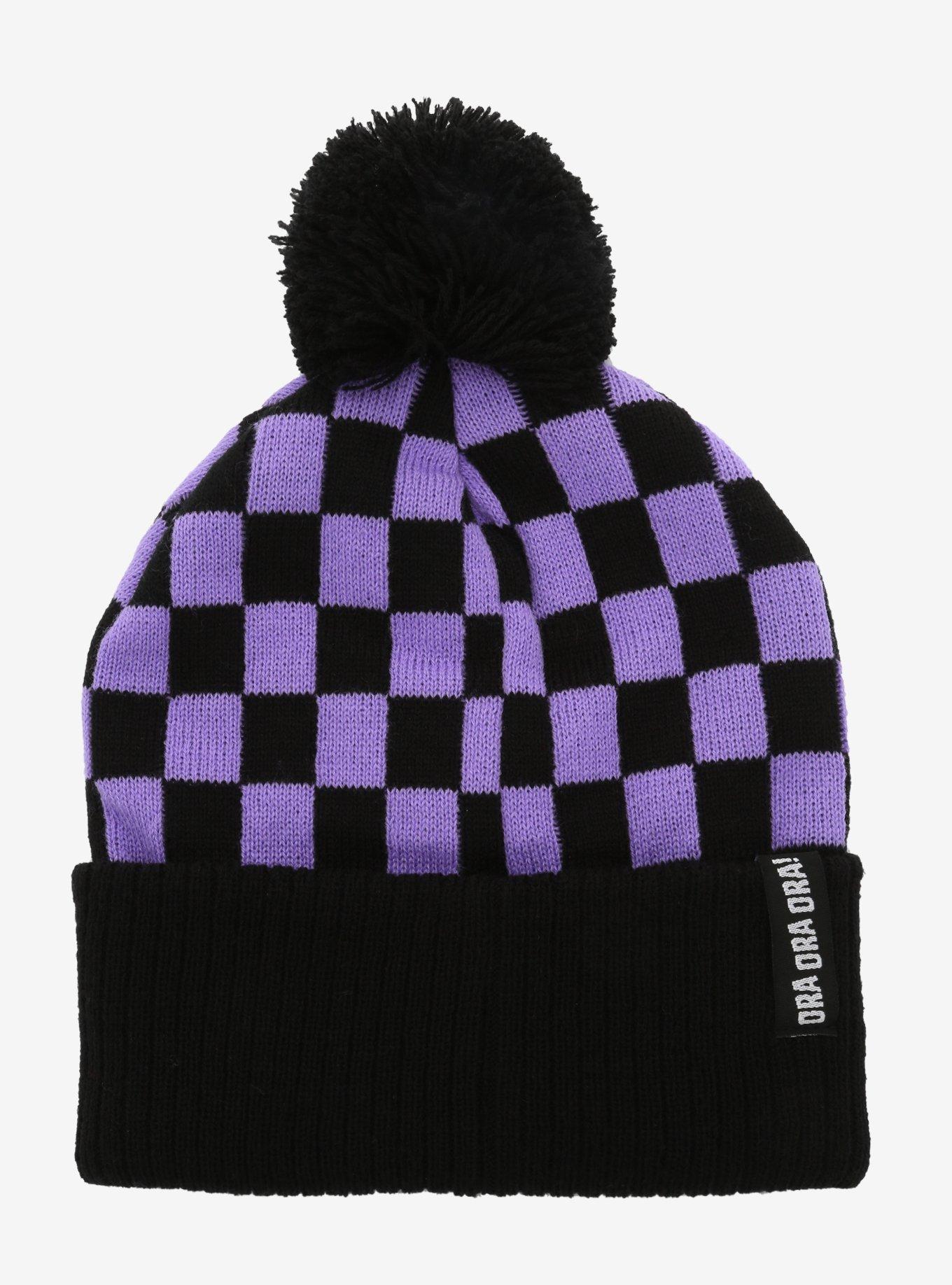 JoJo's Bizarre Adventure: Stardust Crusaders Purple & Black Checkered Beanie, , alternate