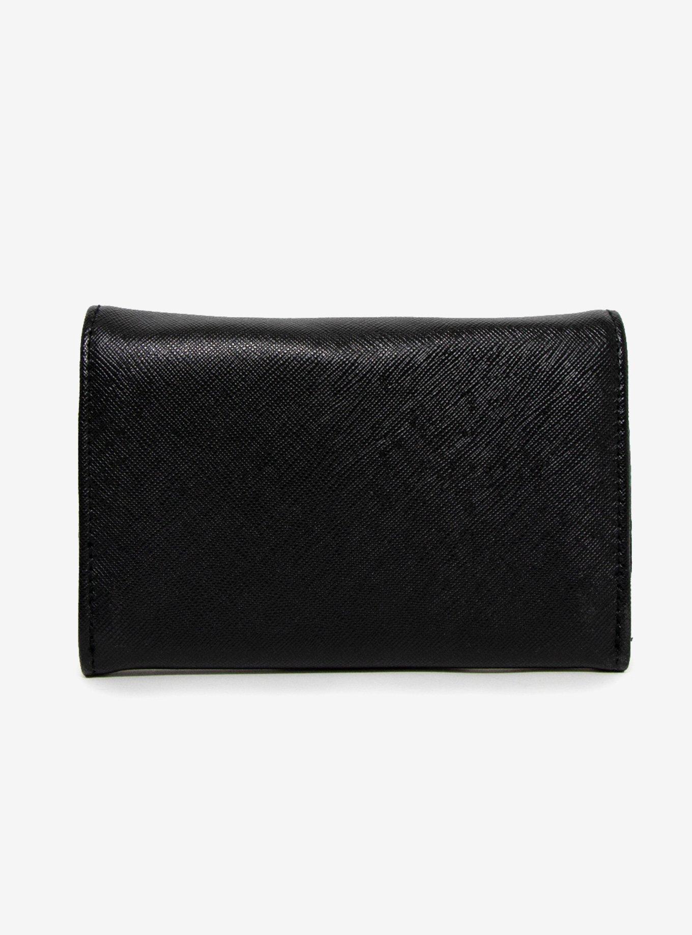 Disney Signature D Logo Gold Black Vegan Leather Foldover Wallet, , alternate