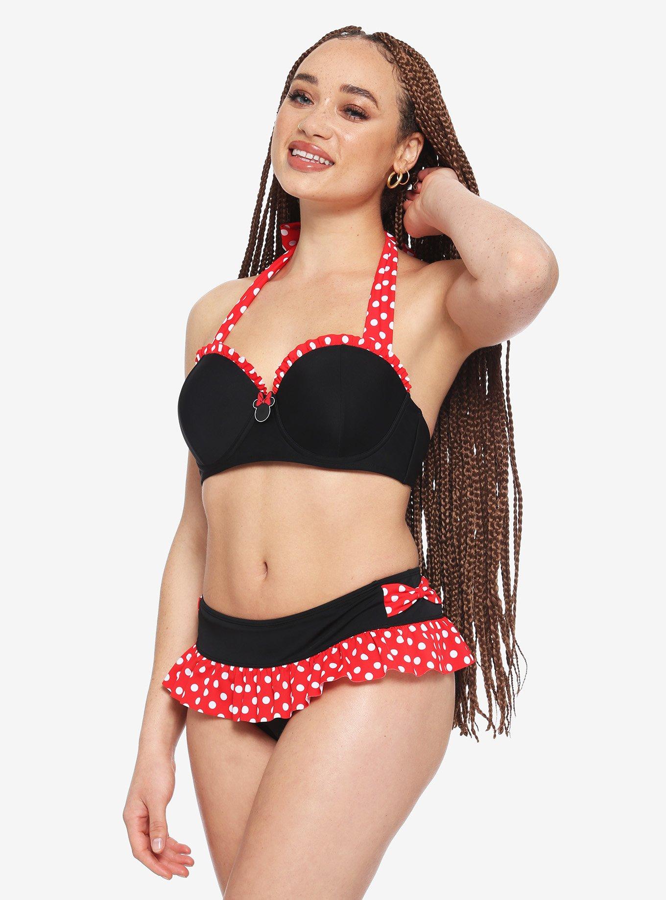 Disney Minnie Mouse Ruffle Halter Swim Top, MULTI, alternate