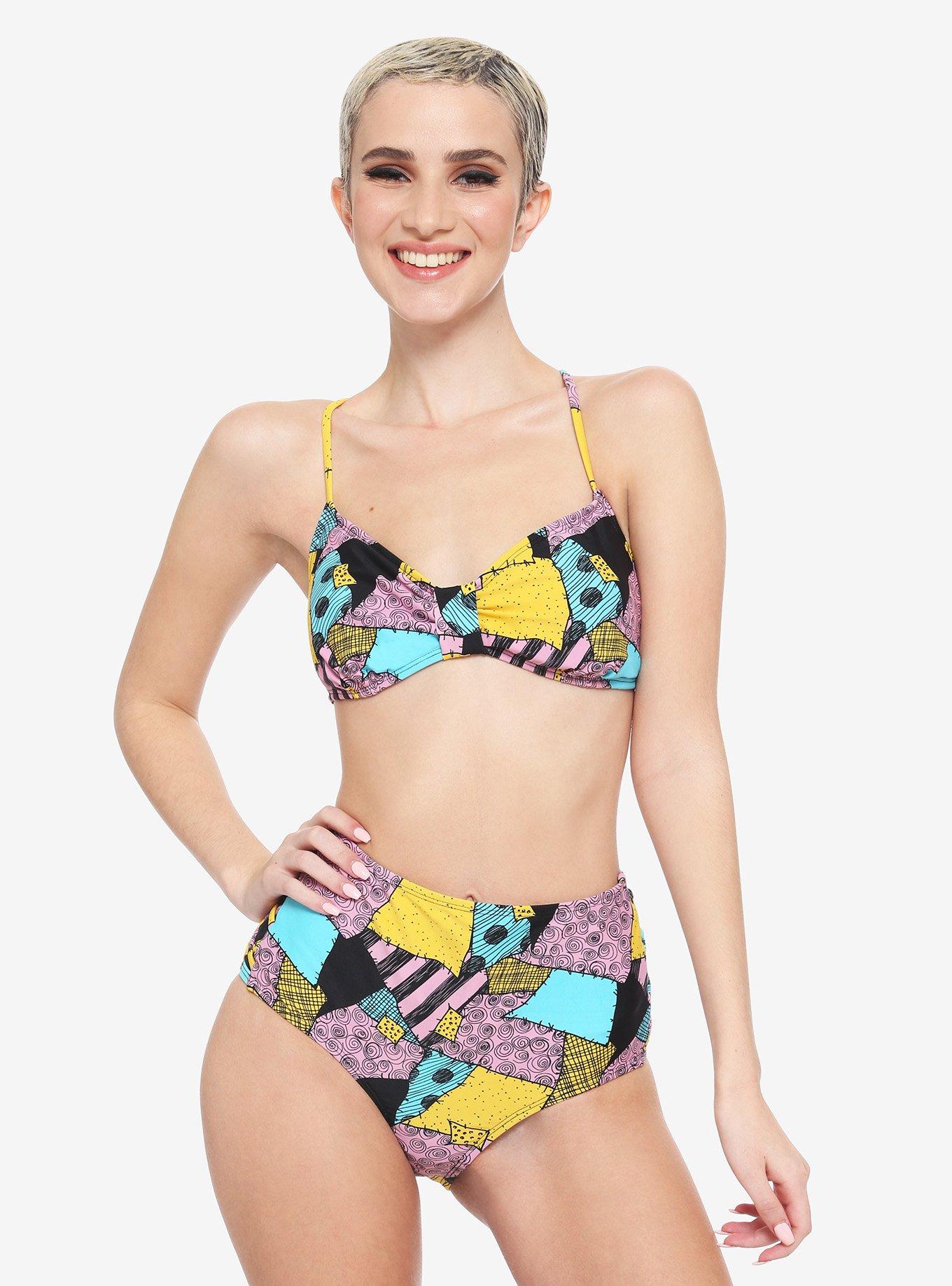 The Nightmare Before Christmas Sally Tri Knot Swim Top, MULTI, alternate