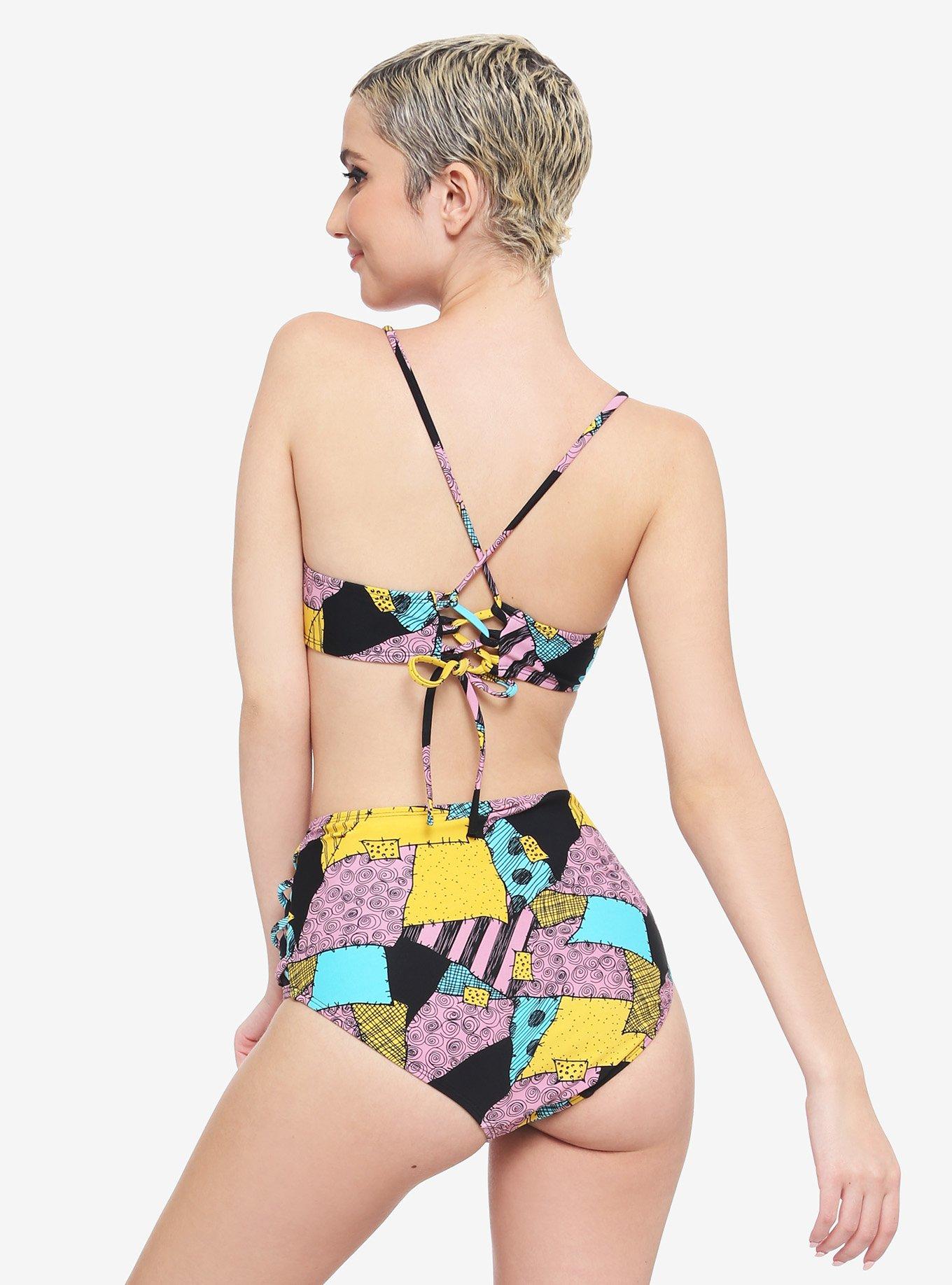 The Nightmare Before Christmas Sally Tri Knot Swim Top, MULTI, alternate