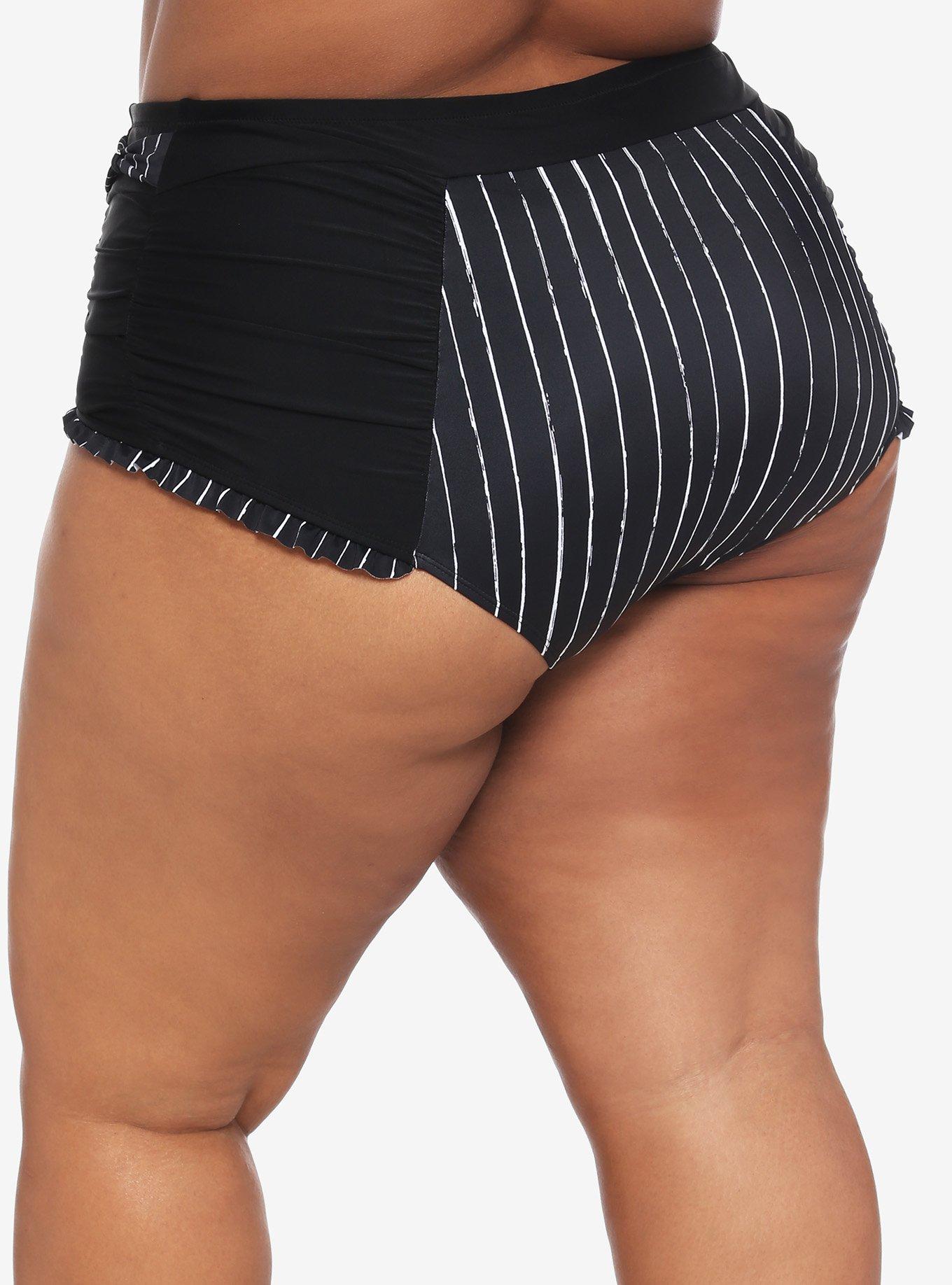 The Nightmare Before Christmas Jack Skellington High-Waisted Swim Bottoms Plus Size, MULTI, alternate