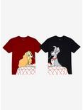 Disney Lady and the Tramp Lady Spaghetti Couples T-Shirt - BoxLunch Exclusive, BURGUNDY, alternate