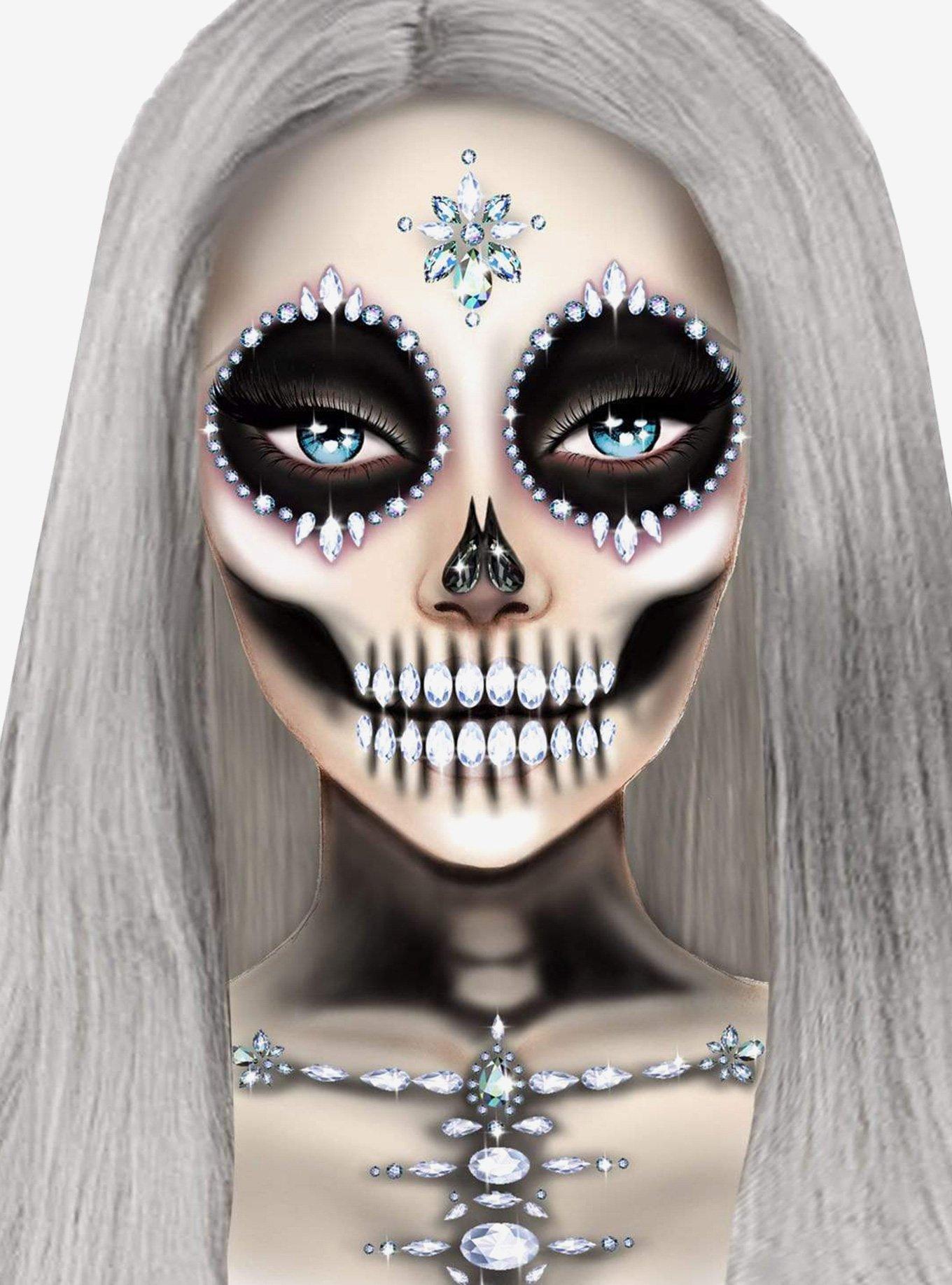 Skeleton Adhesive Jewel Stickers, , hi-res